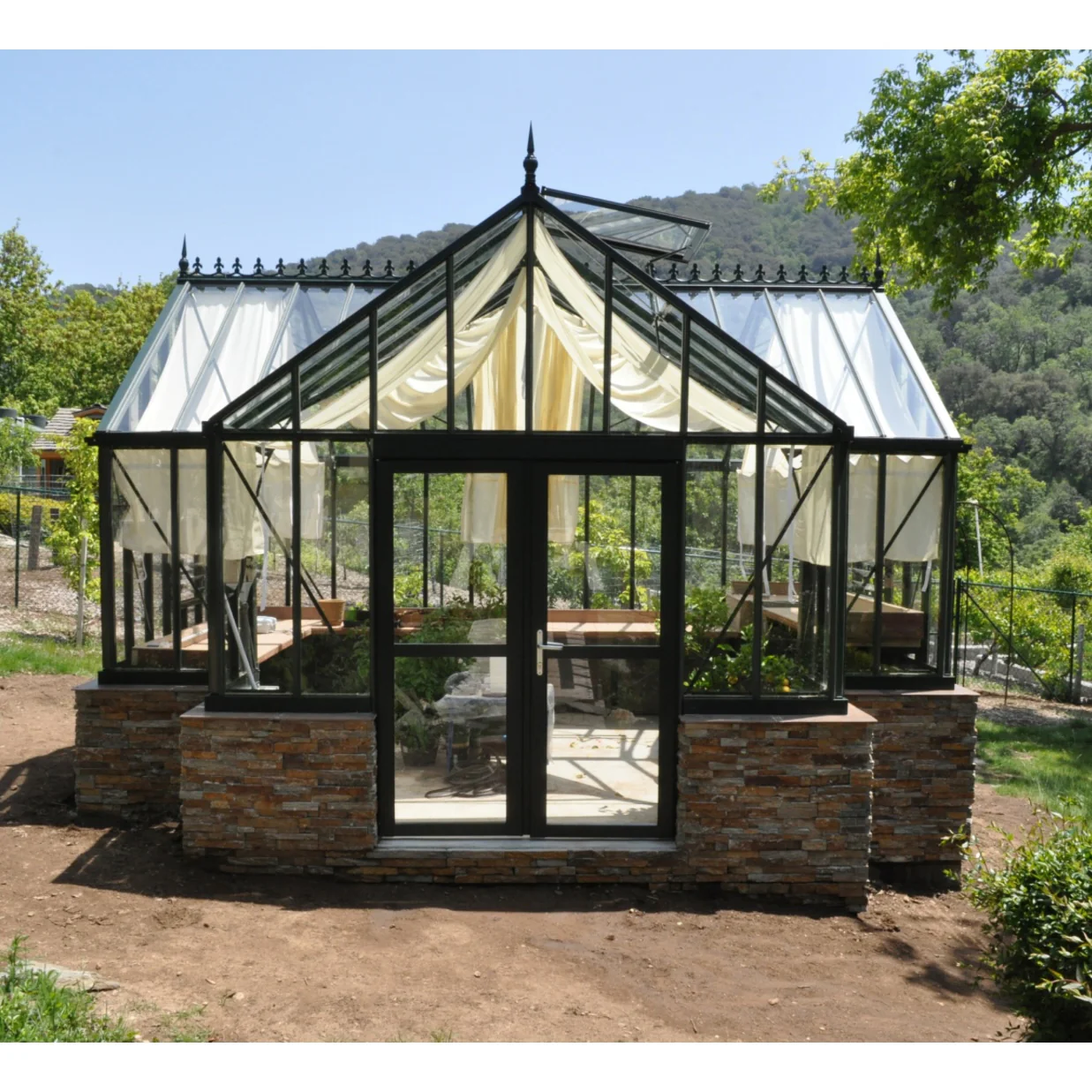 Janssens | 13x16x9 Ft Antique Orangerie Glass Greenhouse Kit With 4mm Tempered Glass Glazing - Image 8