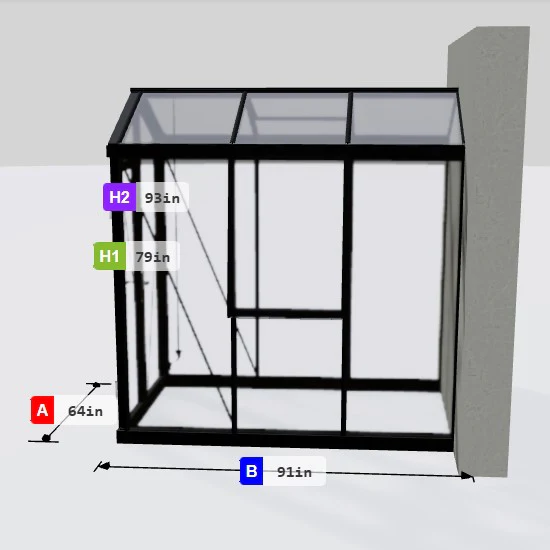 Janssens | 5x8 ft Helios Urban Glass Greenhouse/Portico Kit With 4mm Tempered Glass Glazing - Image 4