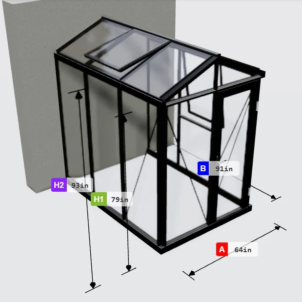 Janssens | 5x8 ft Helios Urban Glass Greenhouse/Portico Kit With 4mm Tempered Glass Glazing - Image 7