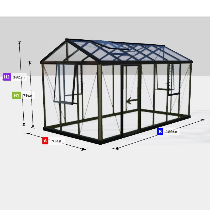 Janssens | 8x15x8.5 ft Royal Victorian VI 24 Greenhouse Kit with 4mm Tempered Glass - Image 4