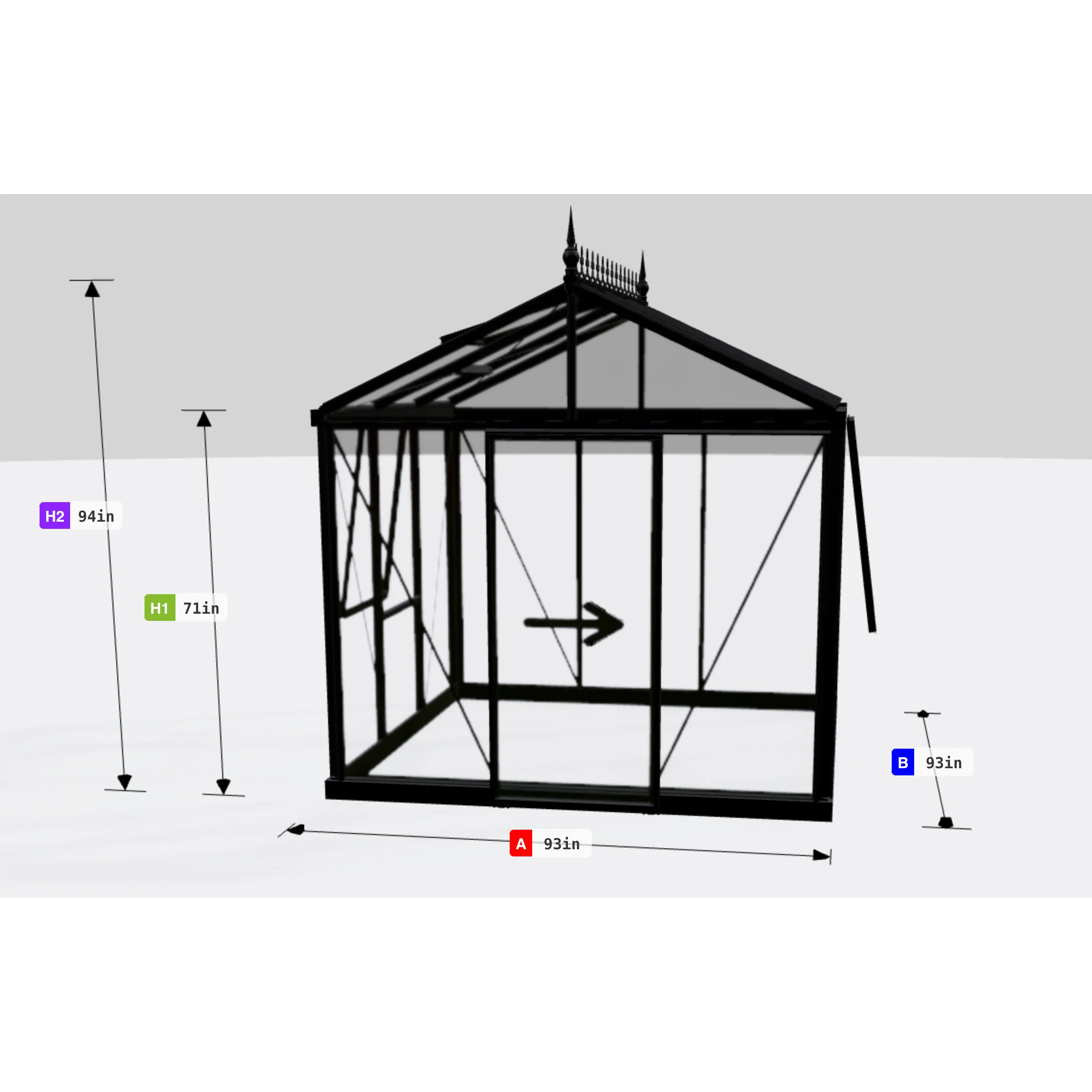 Janssens | 8x8 ft Helios Junior Victorian Glass Greenhouse Kit With 4mm Tempered Glass Glazing - Image 4