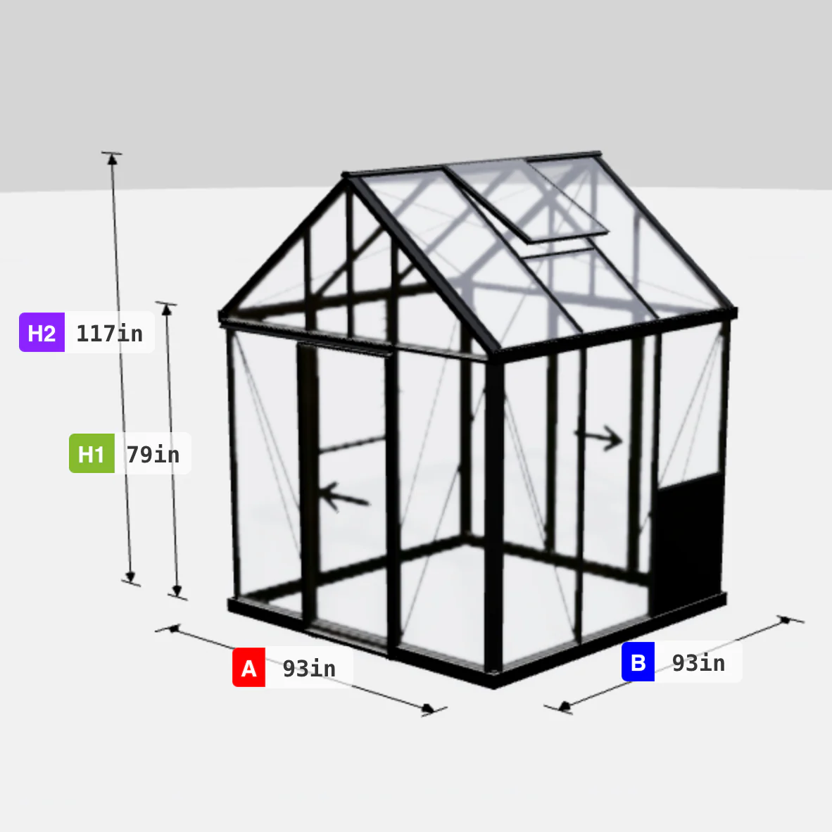 Janssens | 8x8 ft EOS Glass Greenhouse Kit With 4mm Tempered Glass Glazing - Image 2