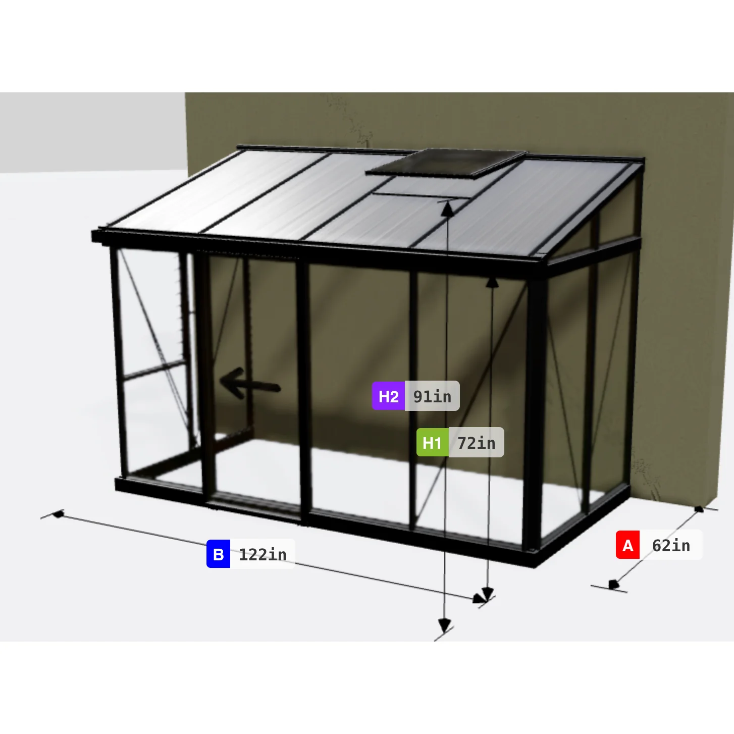 Janssens | Arcadia Lean-To Glass Greenhouse MQJ779 - Image 8