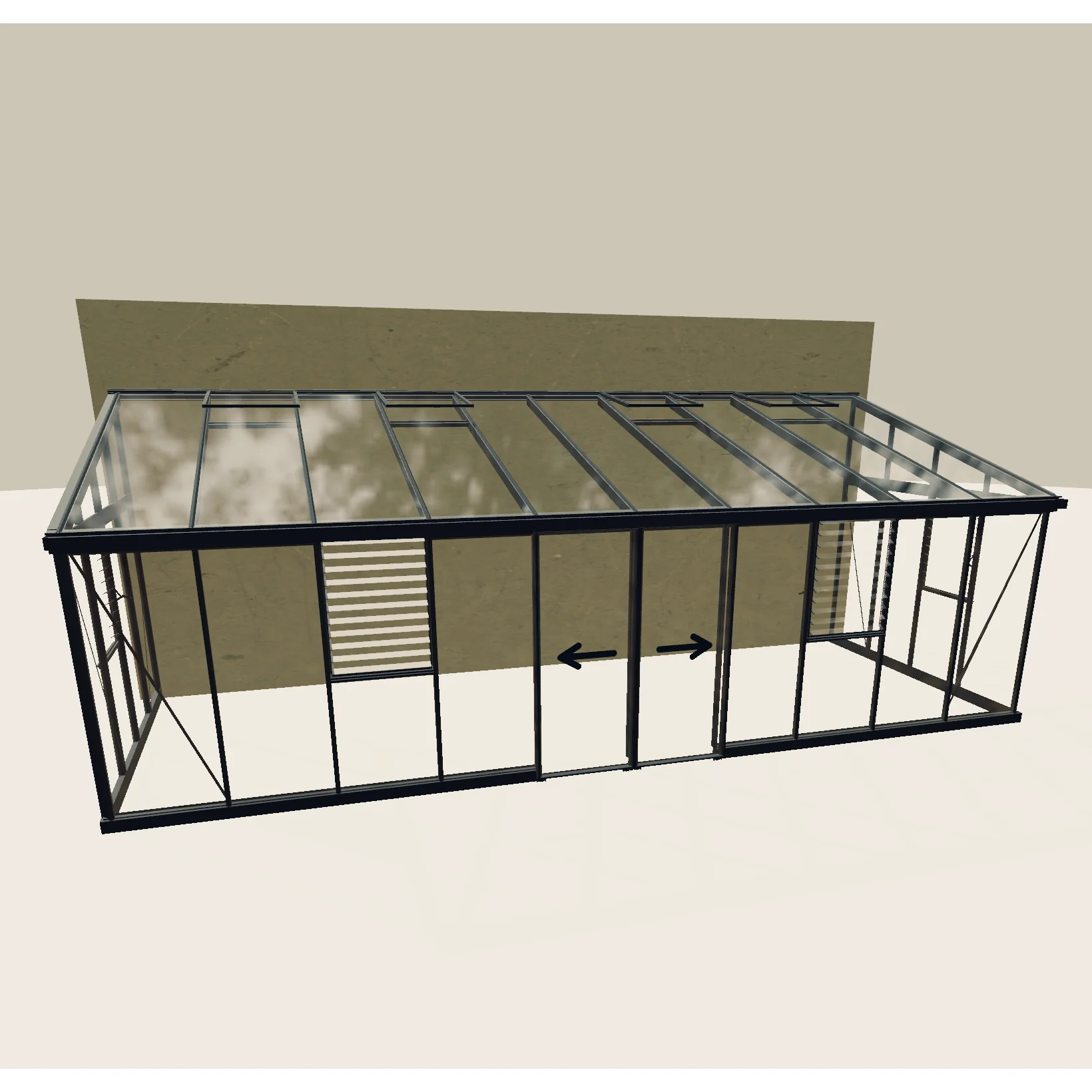 Janssens | Arcadia Lean-To Glass Greenhouse/Sunroom with 4mm Tempered Glass Glazing (Custom WVL542)