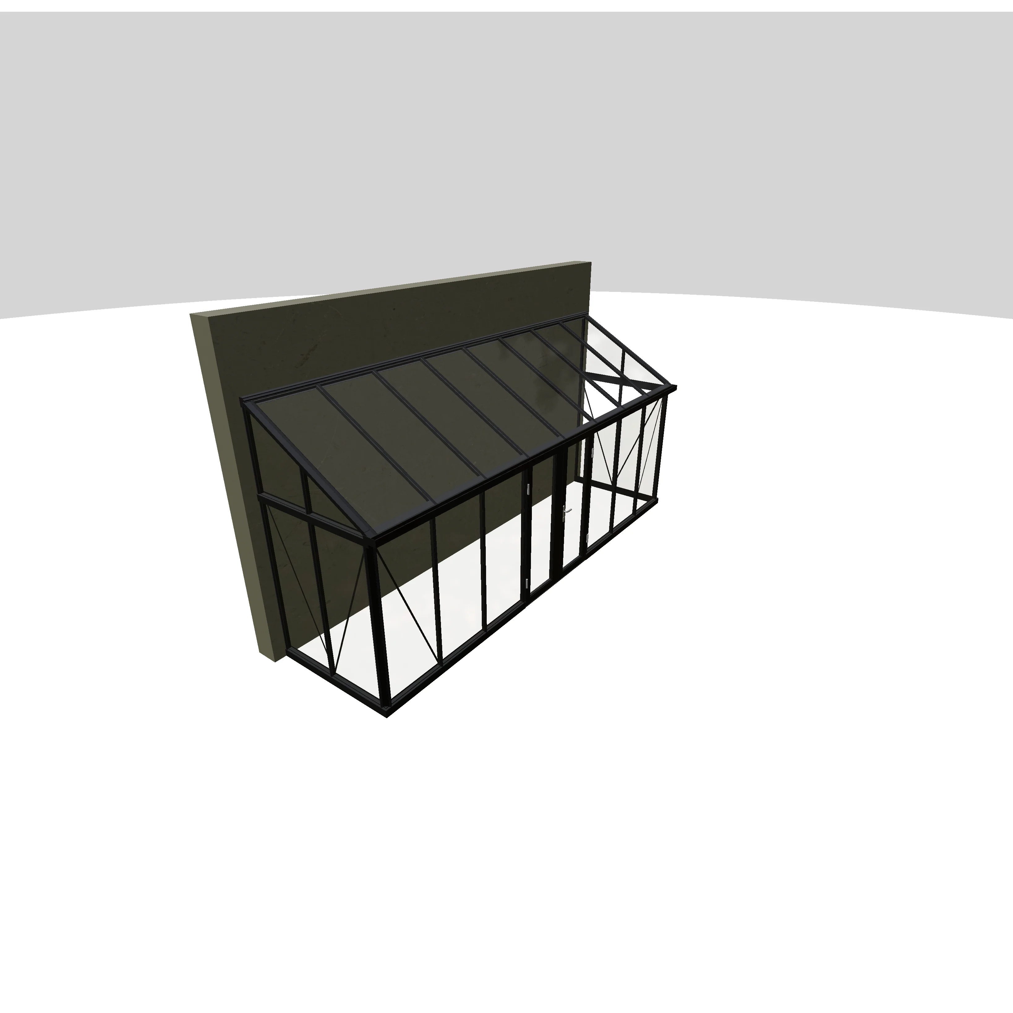Janssens | Arcadia Lean-To Glass Greenhouse/Sunroom with 4mm Tempered Glass Glazing (Custom RIX641)