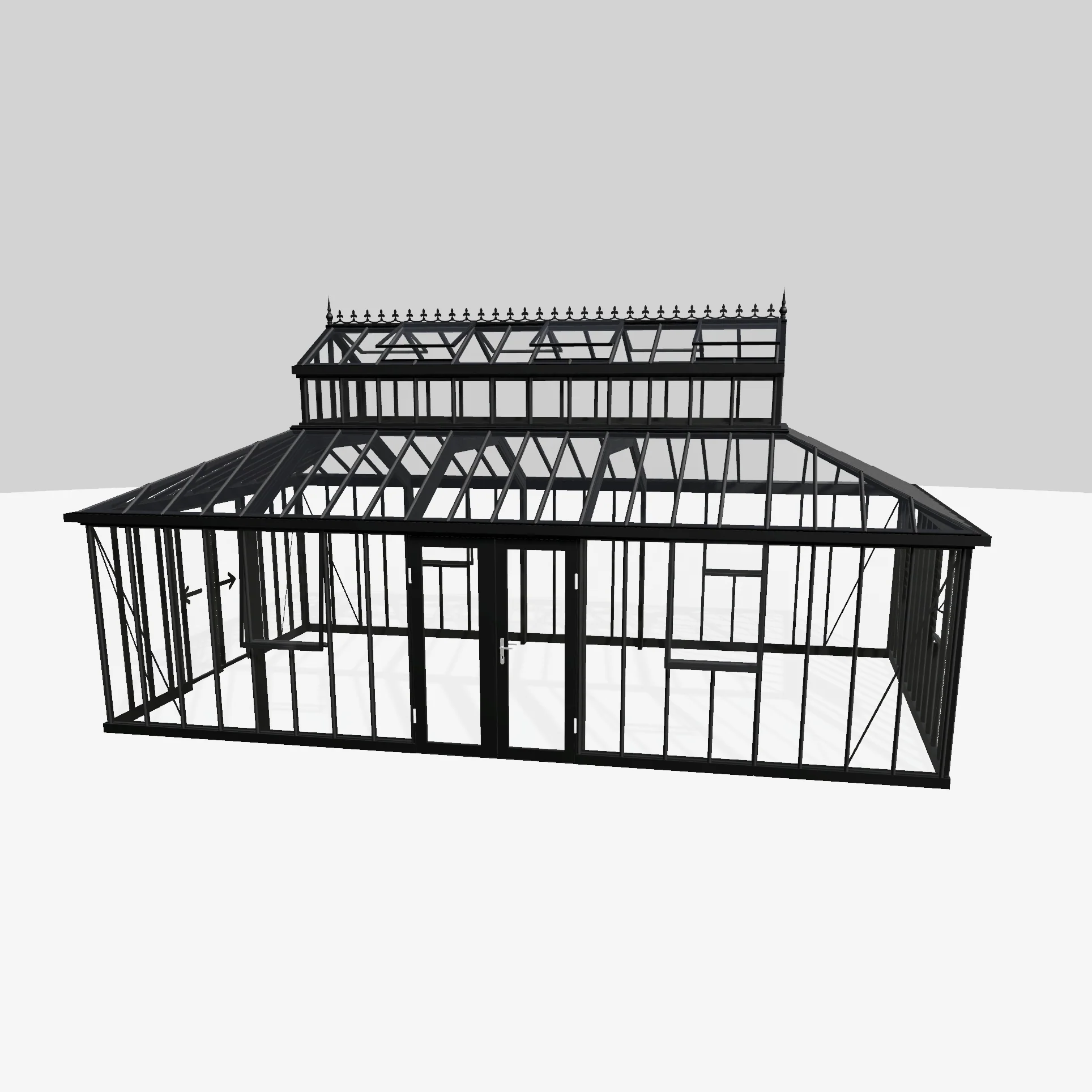 Janssens | Cathedral Victorian Glass Greenhouse Kit with 4mm Tempered Glass Glazing (Custom LUR811/REP733)