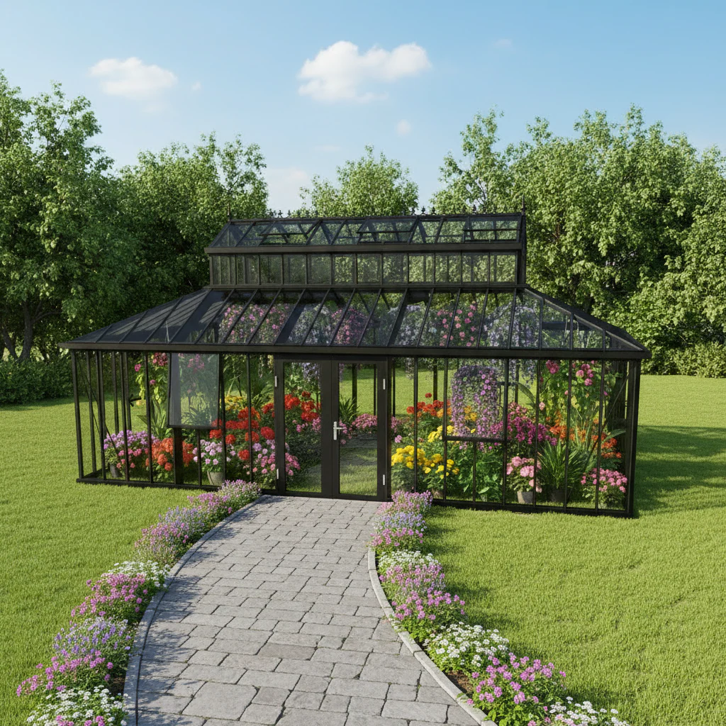 Janssens | Cathedral Victorian Glass Greenhouse Kit with 4mm Tempered Glass Glazing (Custom LUR811/REP733) - Image 4
