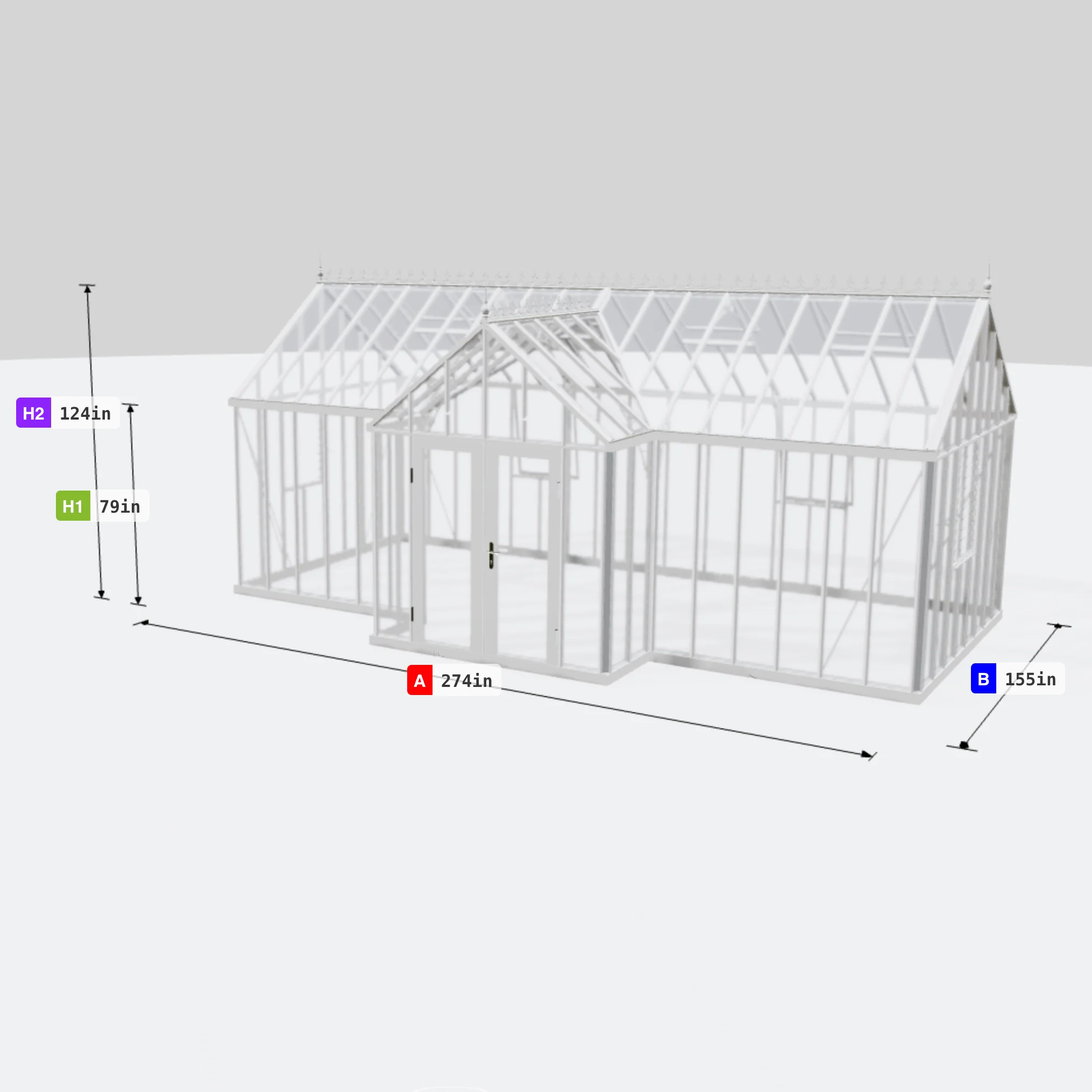 Janssens | EOS Royal T Victorian Glass Greenhouse Kit With 4mm Narrow Tempered Glass Glazing - Image 2