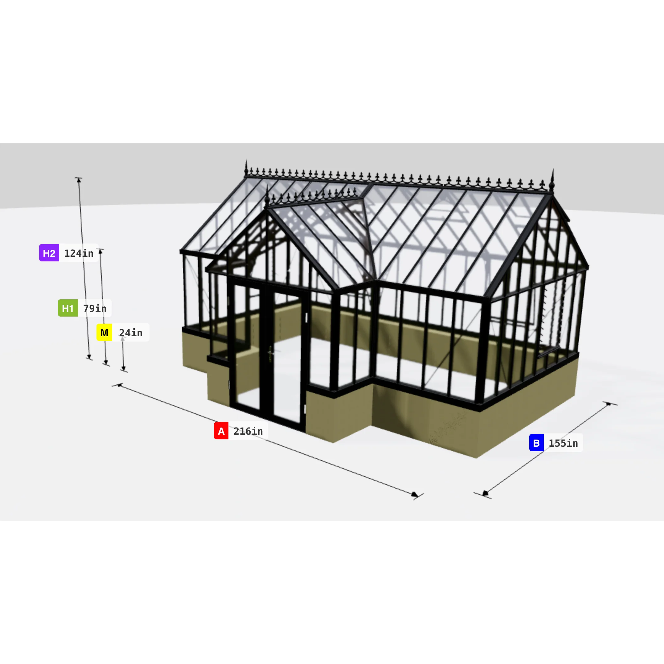 Janssens | EOS Royal T Victorian Glass Greenhouse Kit With 4mm Narrow Tempered Glass Glazing - Image 25