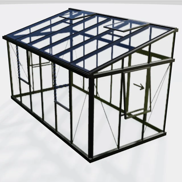 Janssens | Modern Pent Roof Glass Greenhouse Kit With 4mm Tempered Glass Glazing - Image 15
