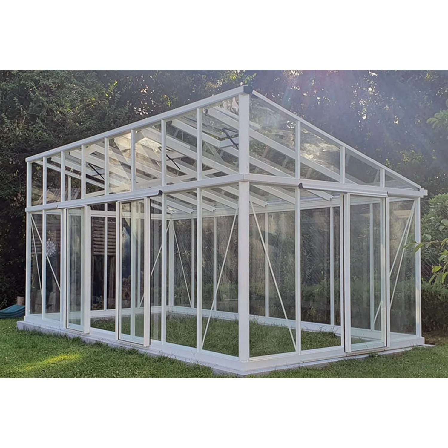 Janssens | Modern Pent Roof Glass Greenhouse Kit With 4mm Tempered Glass Glazing - Image 4