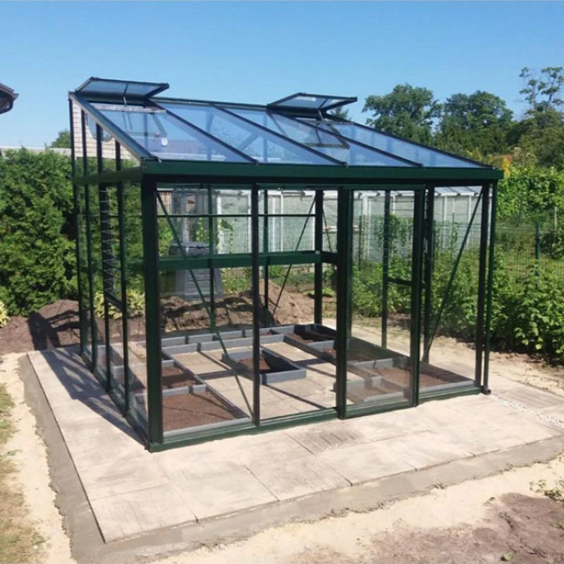 Janssens | Modern Pent Roof Glass Greenhouse Kit With 4mm Tempered Glass Glazing - Image 6
