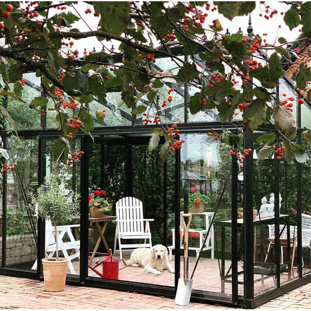 Janssens | Modern Pent Roof Glass Greenhouse Kit With 4mm Tempered Glass Glazing - Image 8