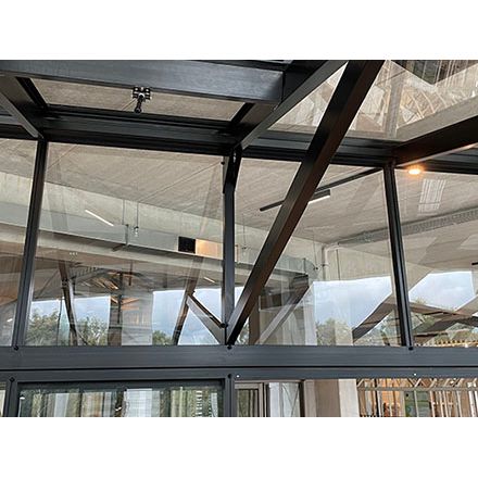 Janssens | Modern Pent Roof Glass Greenhouse Triangle Support