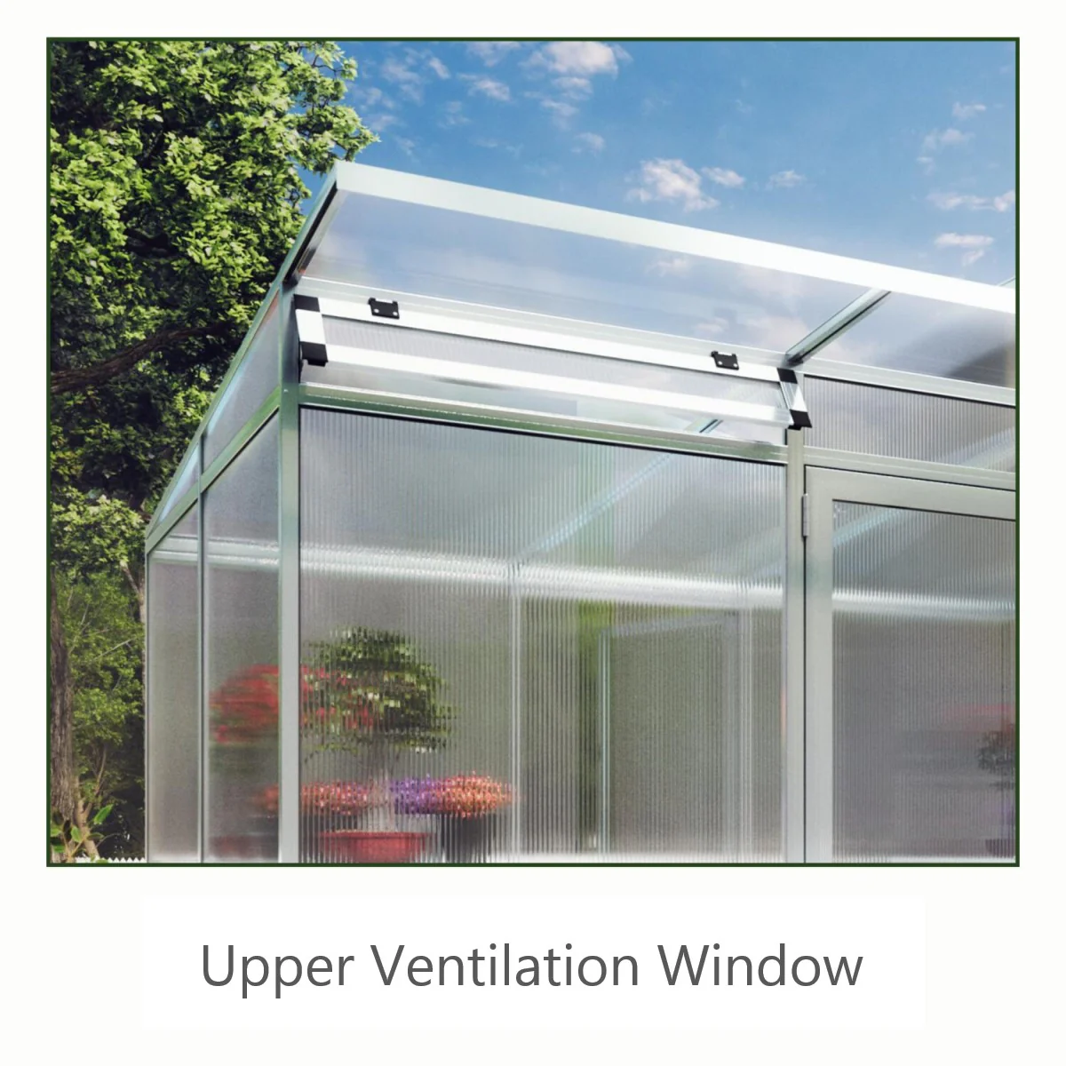 KGT | Santini II Modern Greenhouse 9ft 9in x 6ft 8in - 16mm Triple Wall Polycarbonate Glazing - Image 3