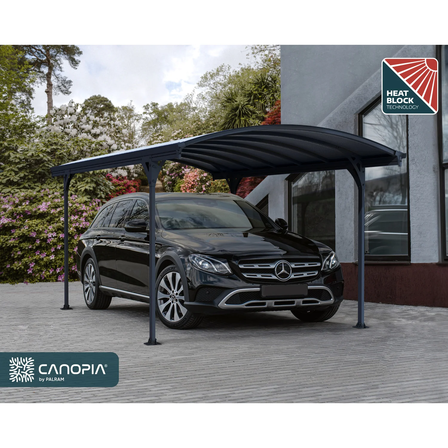 Palram - Canopia | 10x16 ft Vitoria 5000 Polycarbonate Carport - Gray/Gray - Image 9