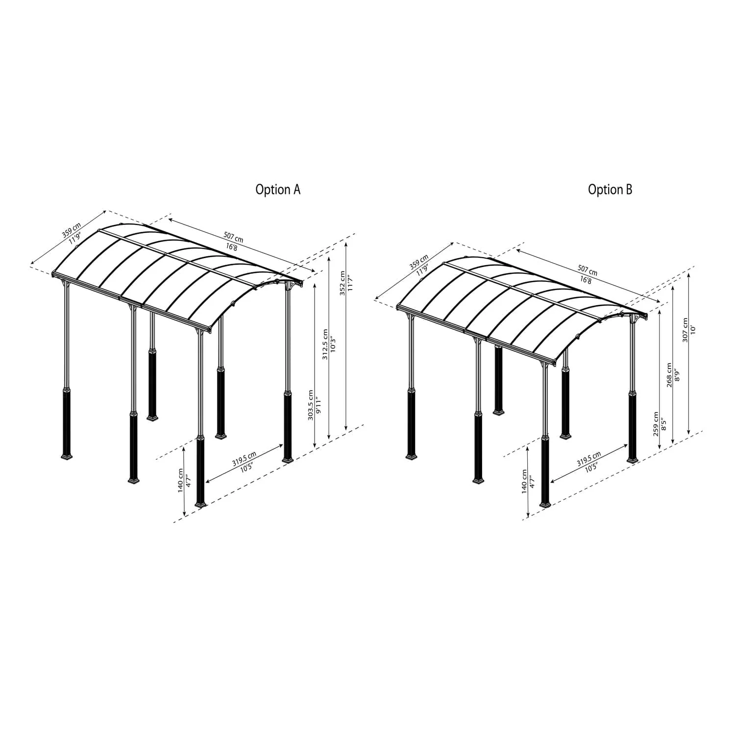 Palram - Canopia | Arcadia Alpine RV Carport 12x16x11.5 ft - Image 11