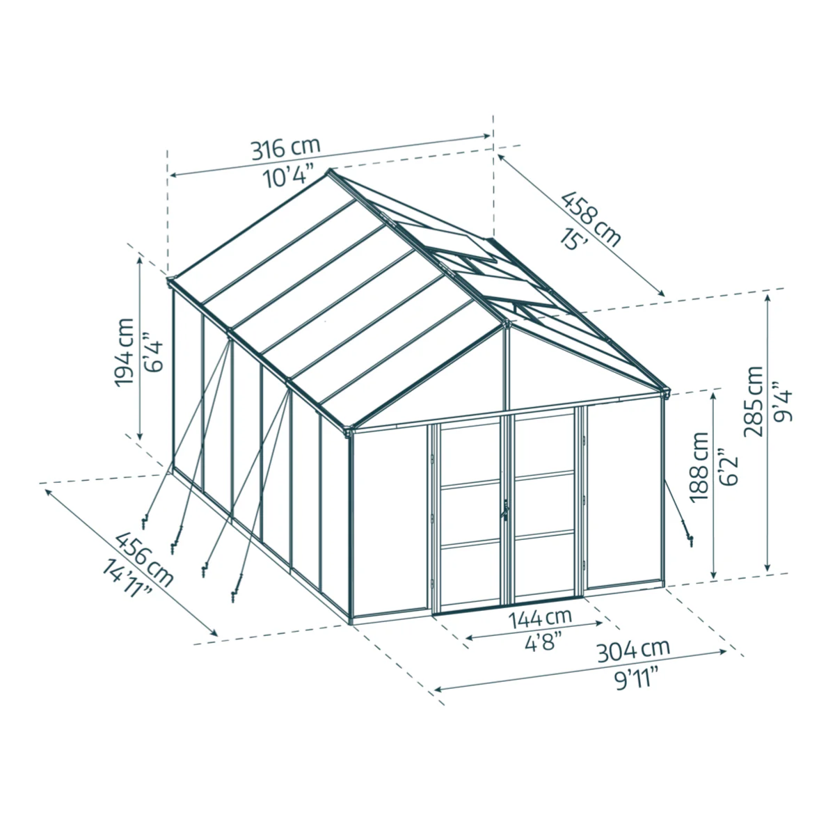 Palram - Canopia | Aria Greenhouse with Polycarbonate Glazing - Image 13
