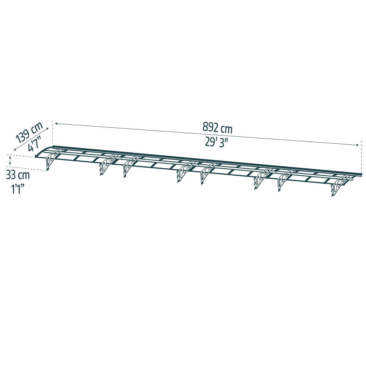 Palram - Canopia | Bordeaux Awning - White/Diffused Clear - 5 ft Wide - Image 15