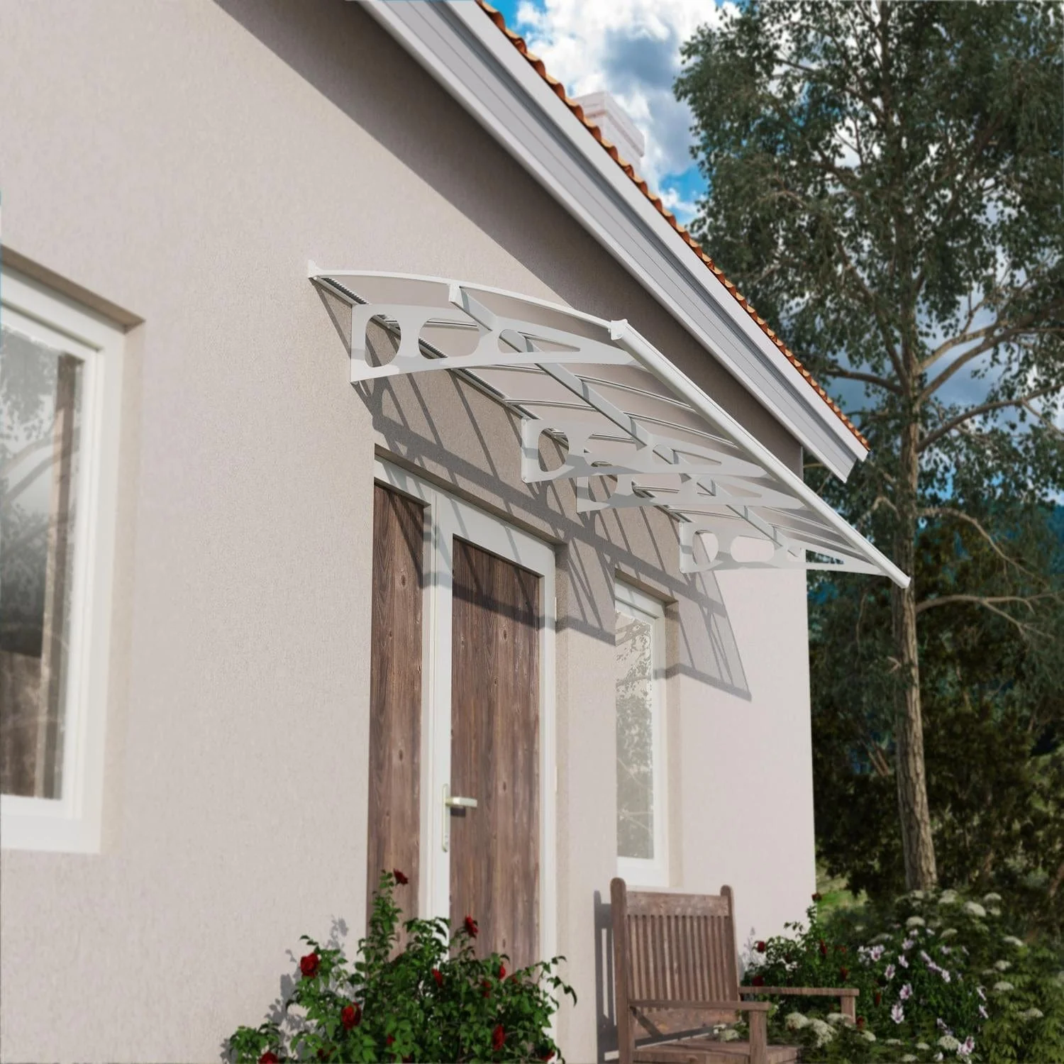 Palram - Canopia | Bordeaux Awning - White/Diffused Clear - 5 ft Wide - Image 19