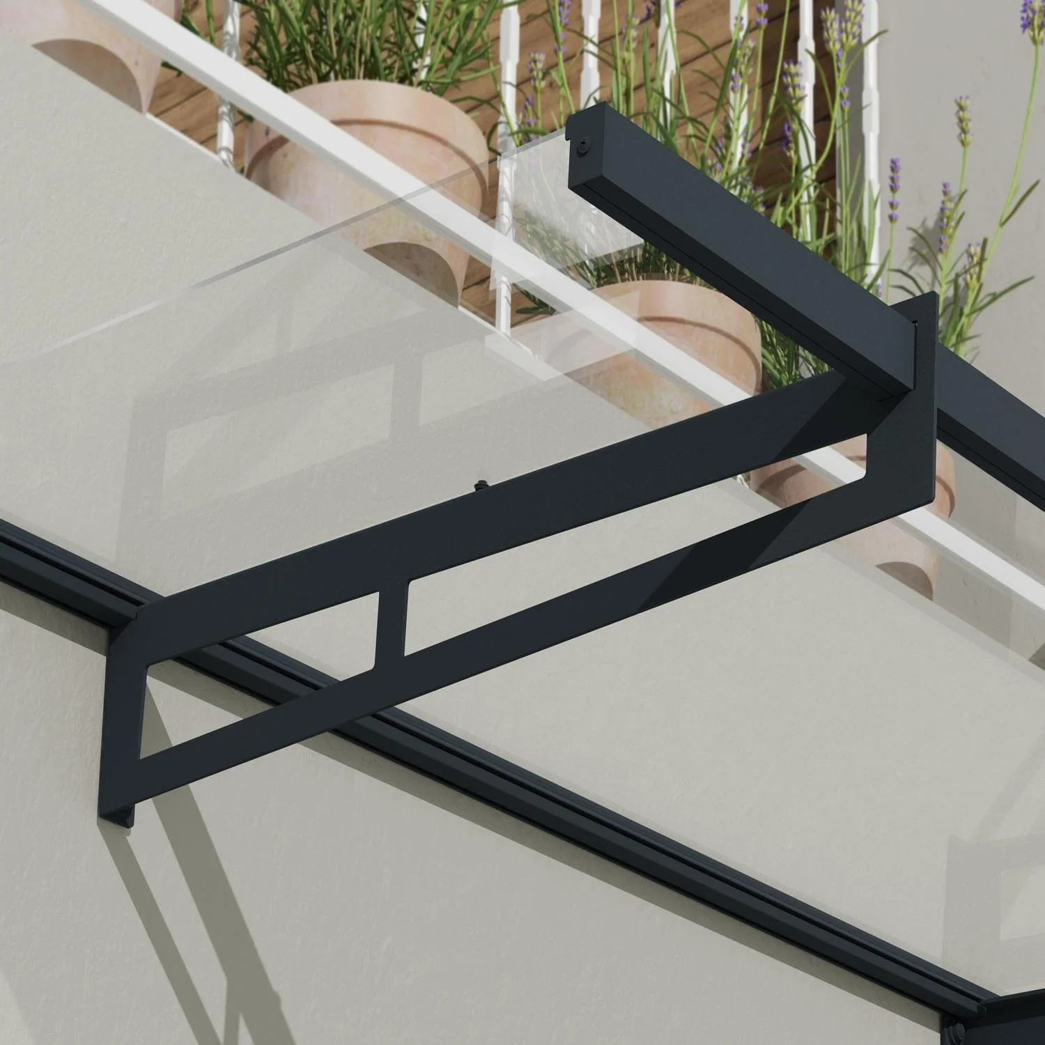 Palram - Canopia | Bremen Door Awning - Gray/Clear - Image 4
