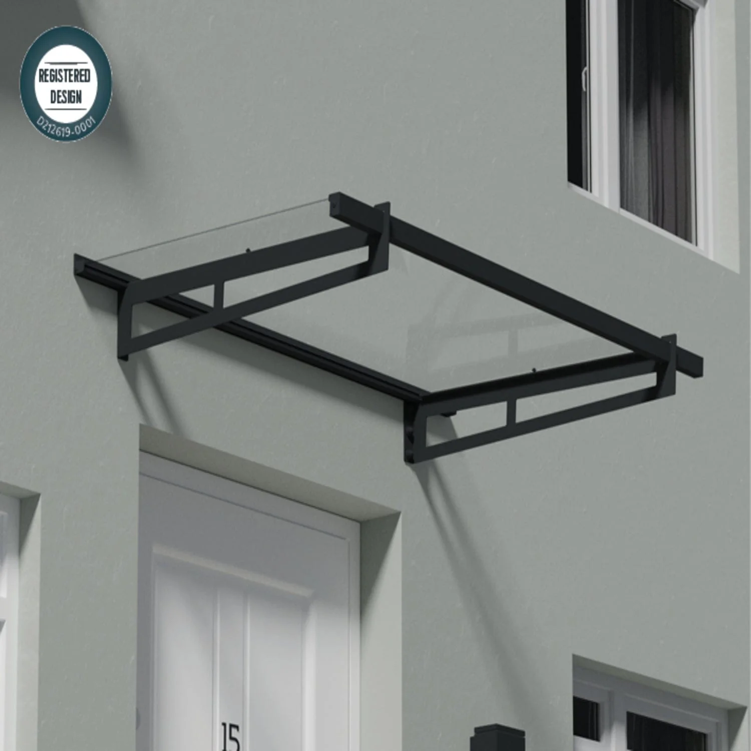 Palram - Canopia | Bremen Door Awning - Gray/Clear - Image 5