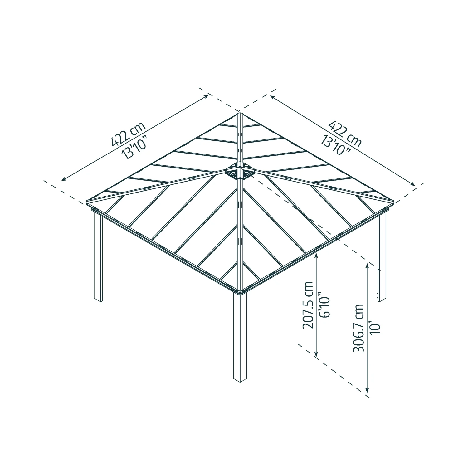 Palram - Canopia | Colorado Carport Kit - Grey Structure - Image 3