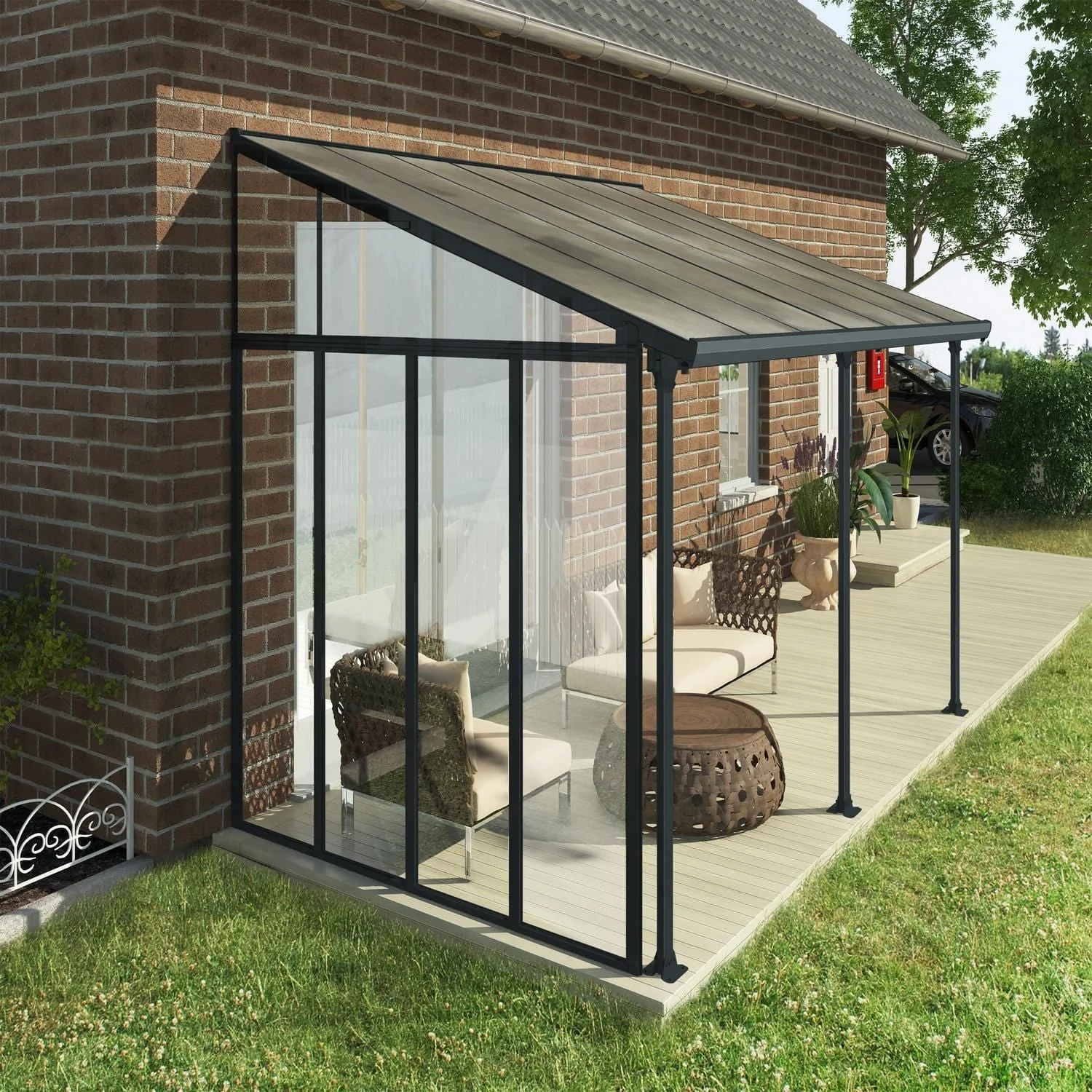 Palram - Canopia | Feria 13 ft Patio Cover Sidewall Kit - White