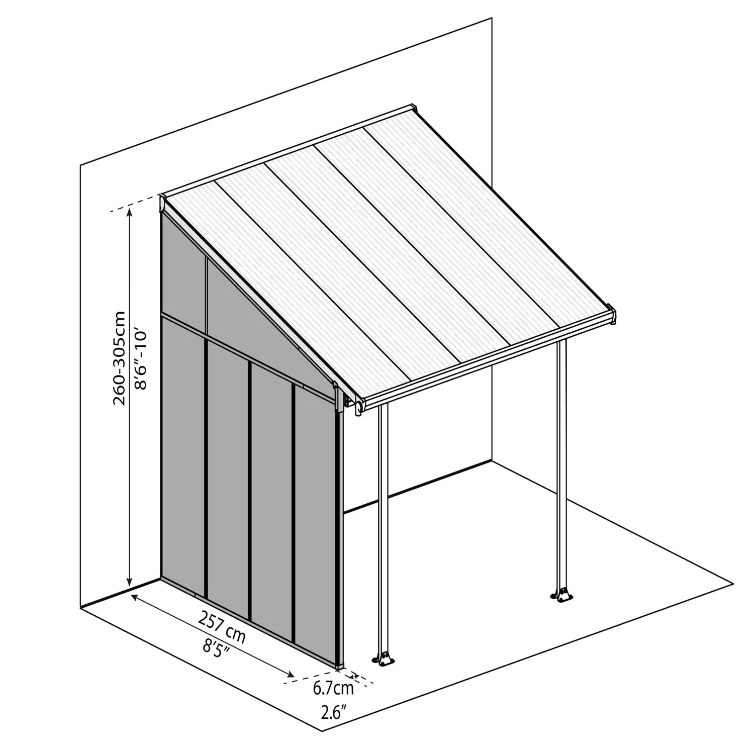 Palram - Canopia | Feria 13 ft Patio Cover Sidewall Kit - White - Image 4