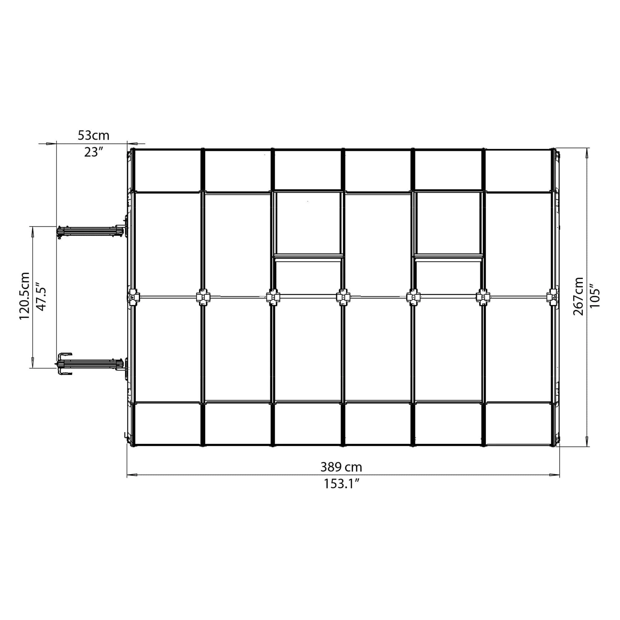 Palram - Canopia | Grand Gardener Greenhouse Kit - 8 Ft Wide - Green - 0.8mm Clear Polycarbonate Glazing - Image 13