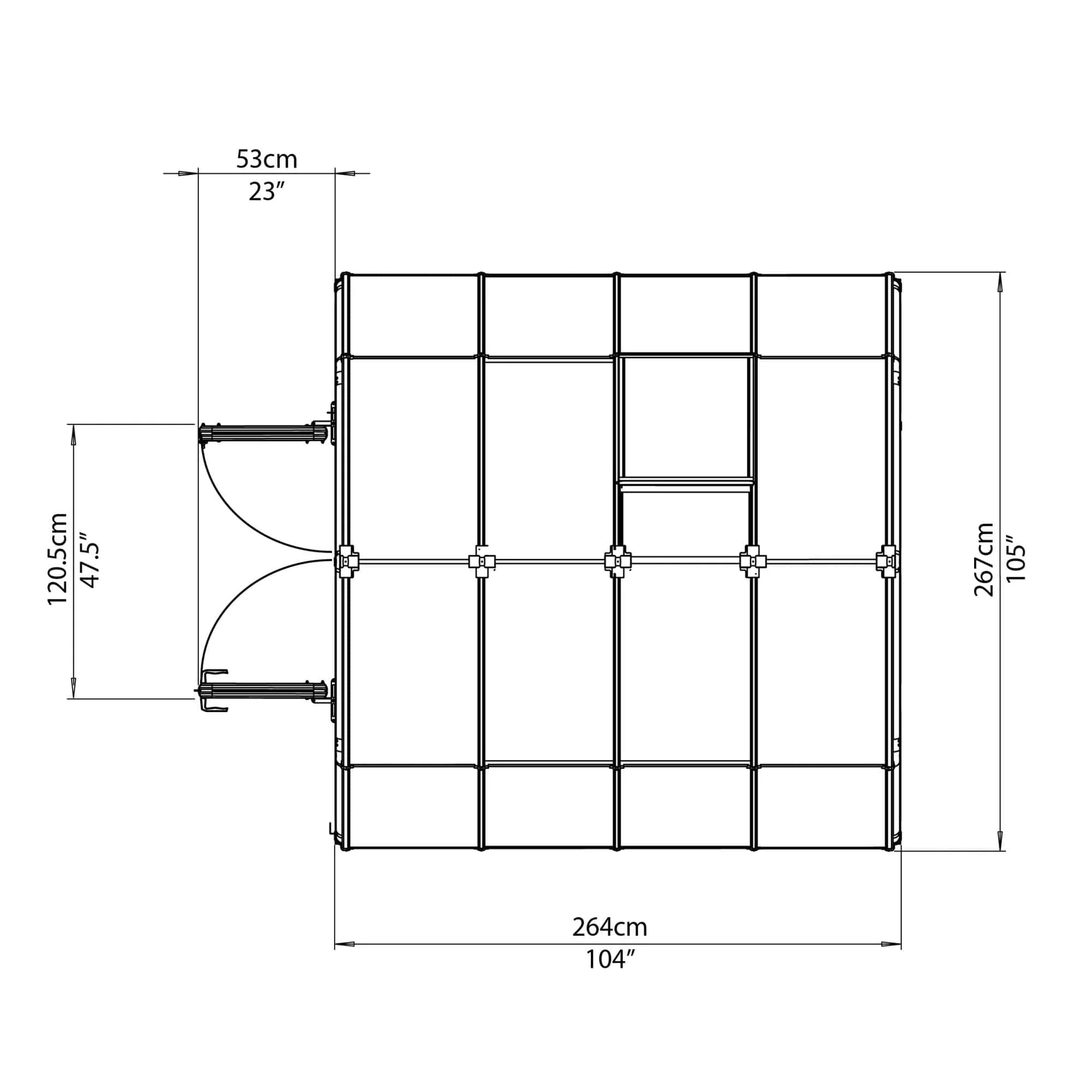 Palram - Canopia | Grand Gardener Greenhouse Kit - 8 Ft Wide - Green - 0.8mm Clear Polycarbonate Glazing - Image 4