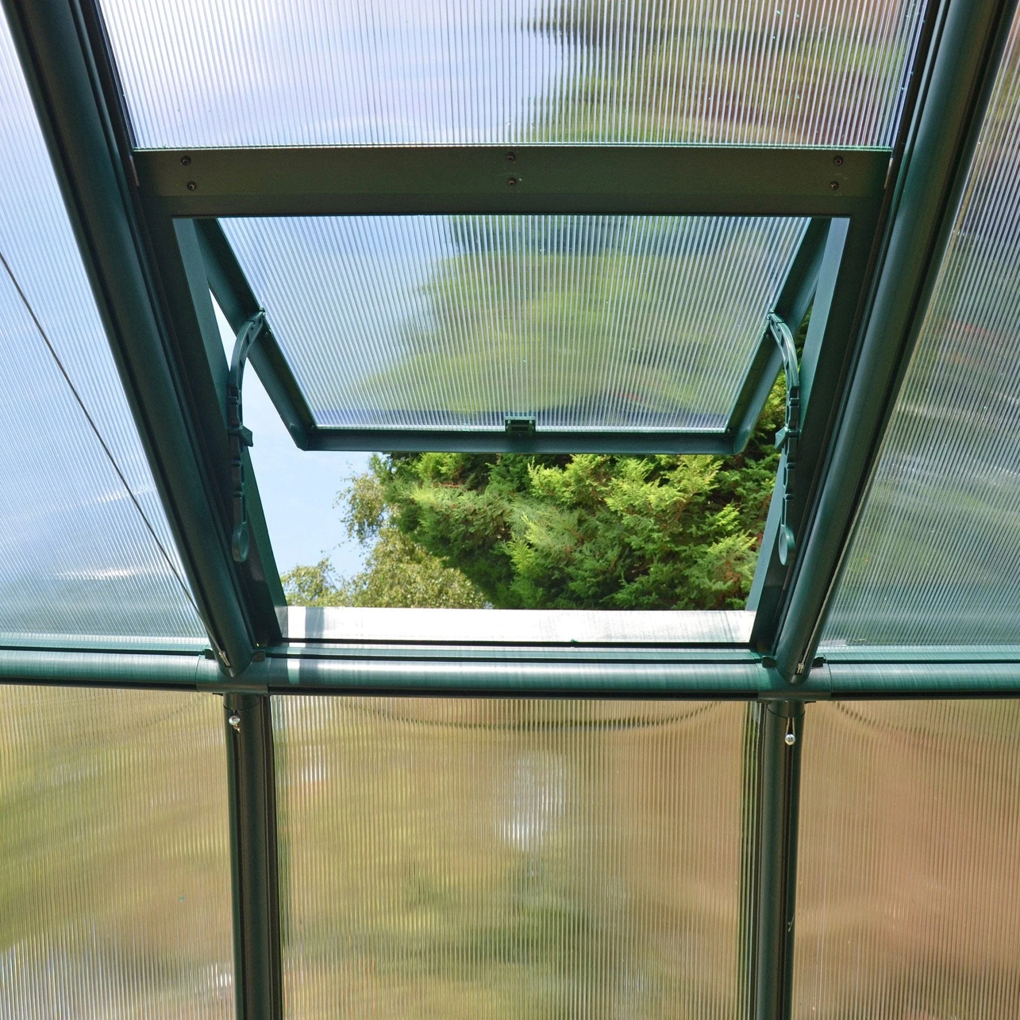 Palram - Canopia | Grand Gardener Greenhouse Kit - 8 Ft Wide - Green - 0.8mm Clear Polycarbonate Glazing - Image 5