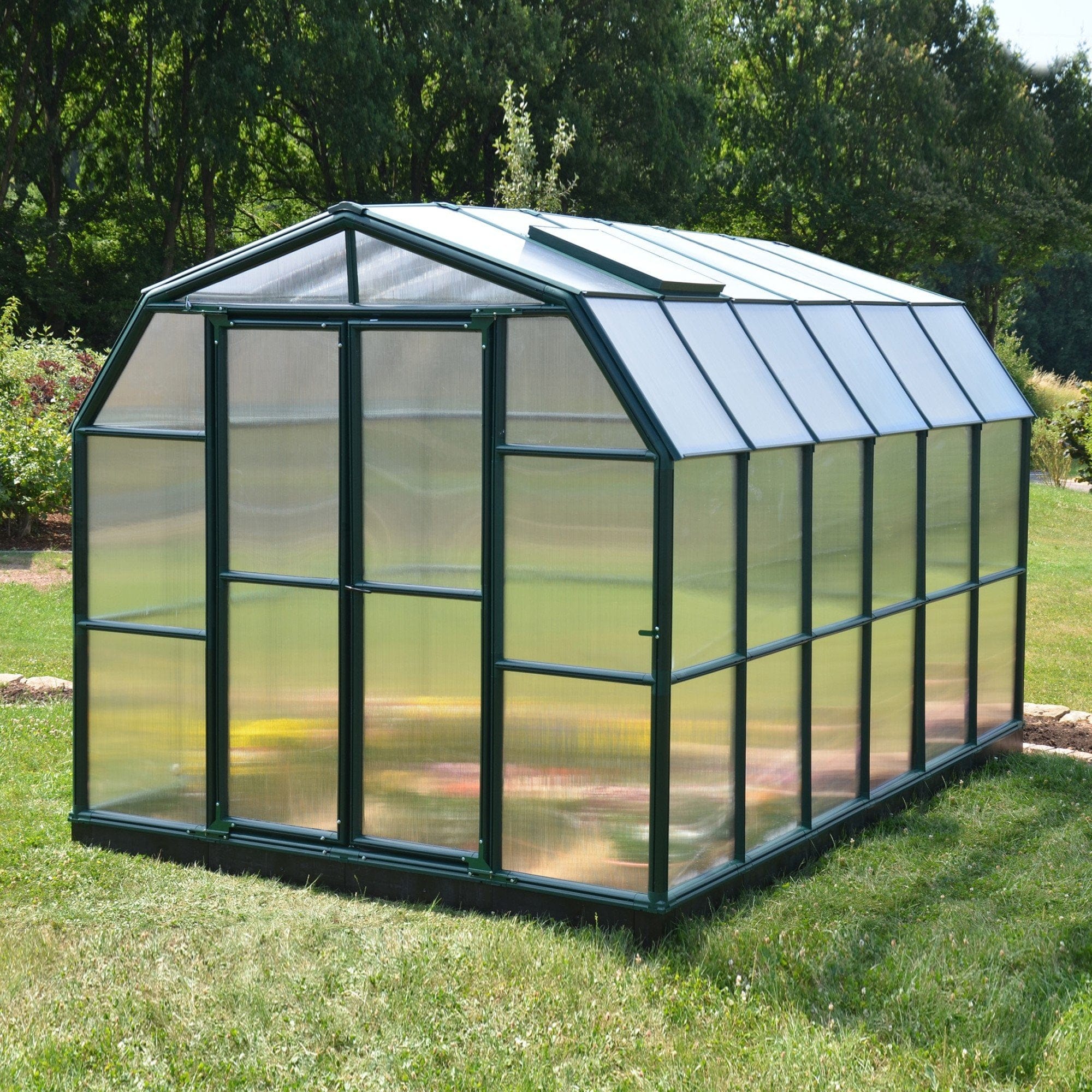 Palram - Canopia | Grand Gardener Greenhouse Kit - 8 ft Wide - Green - 6mm Twin-wall Polycarbonate Glazing - Image 11