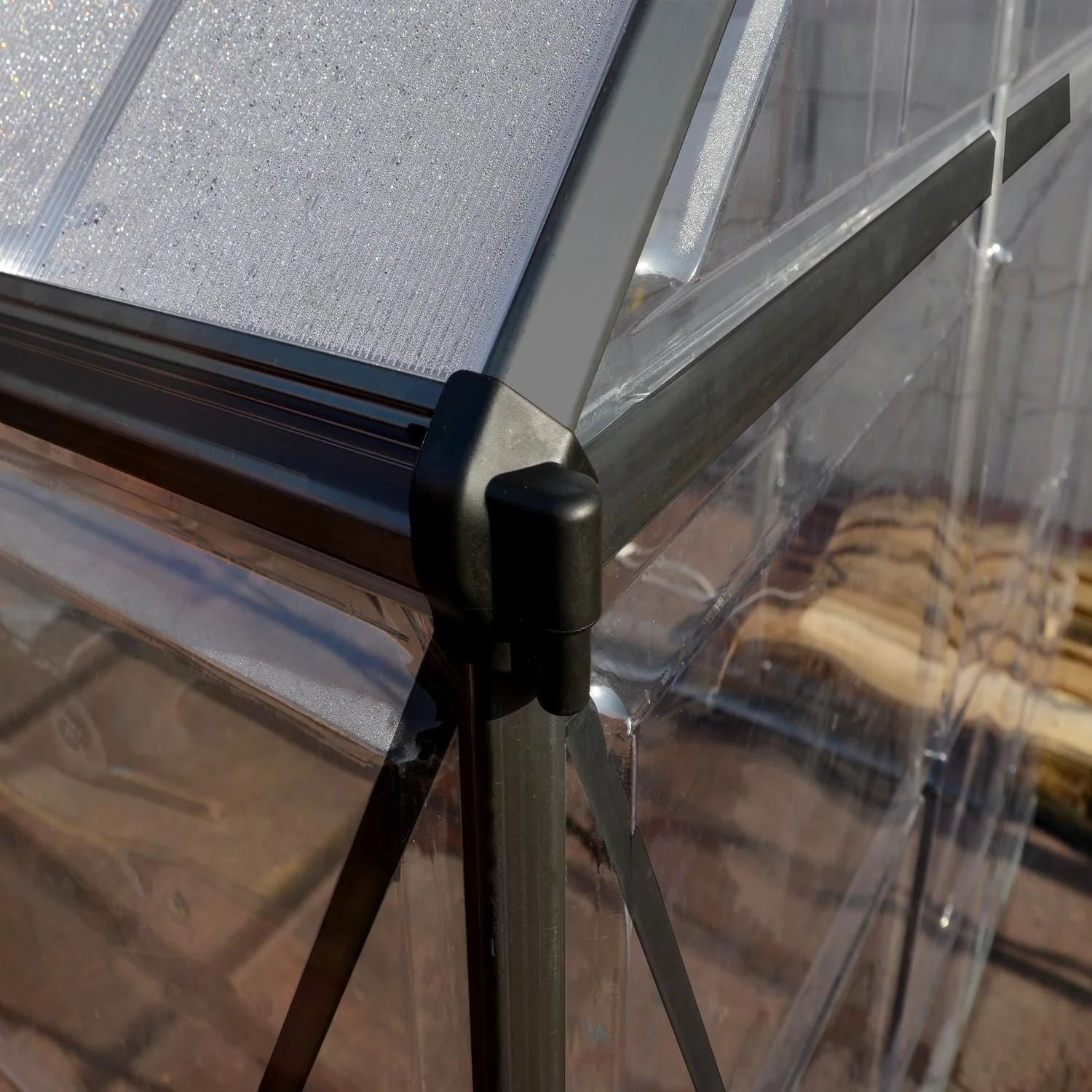 Palram - Canopia | 6x10 ft Hybrid Greenhouse Kit - Gray With 0.8mm Polycarbonate Glazing - Image 7