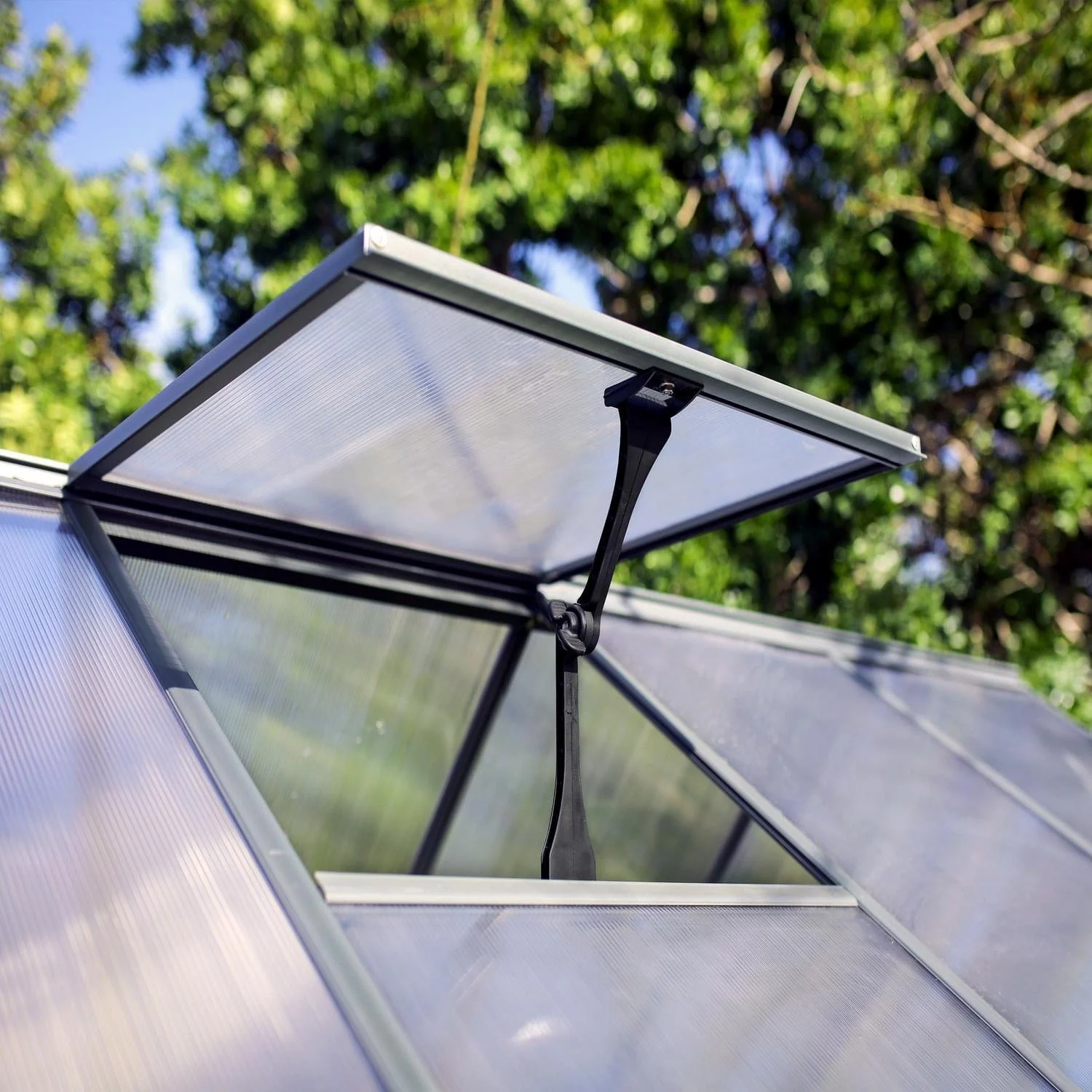 Palram - Canopia | 6x4 ft Hybrid Greenhouse Kit - Gray With 0.8mm Polycarbonate Glazing - Image 3