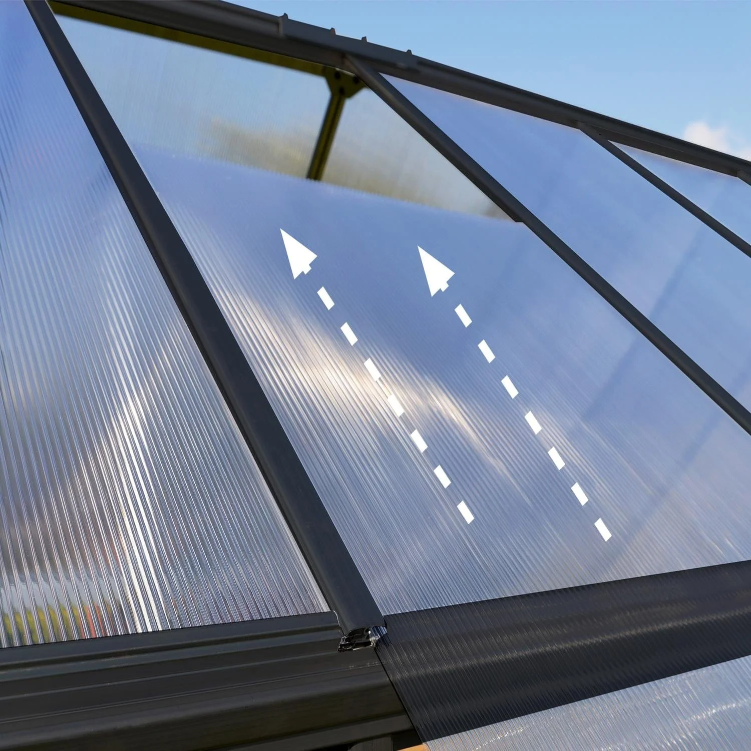 Palram - Canopia | 6x8 ft Hybrid Greenhouse Kit - Gray With 0.8mm Polycarbonate Glazing - Image 7