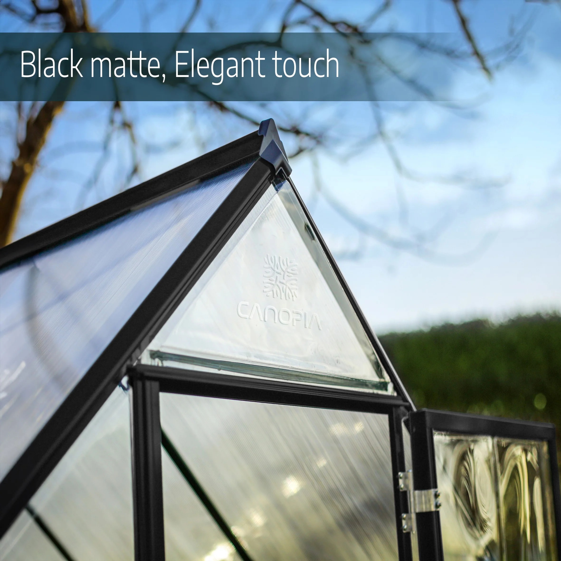 Palram - Canopia | Hybrid 6x8 ft - Black Frame With Polycarbonate Hybrid Panels - Image 8