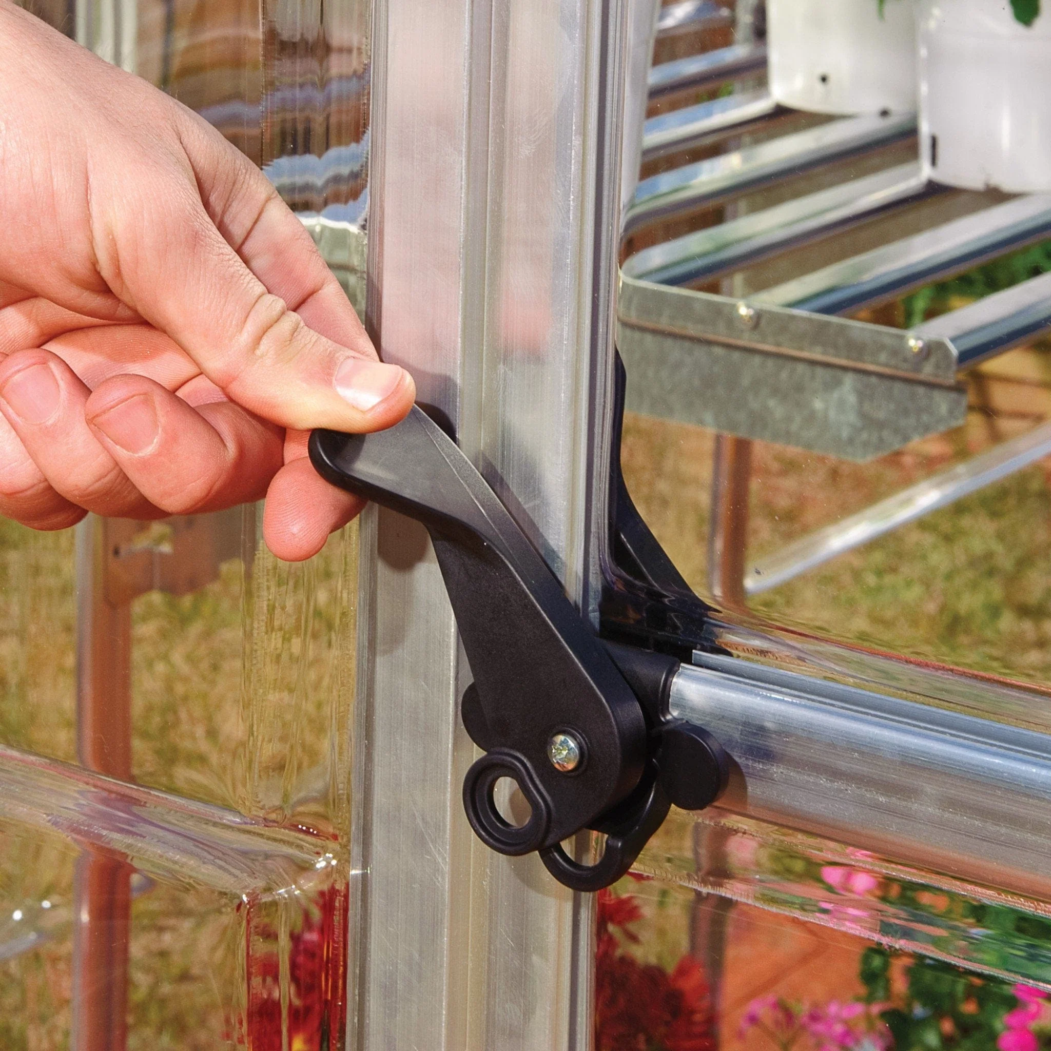Palram - Canopia | 6x6 ft Hybrid Greenhouse Kit - Green With 0.8mm Polycarbonate Glazing - Image 5