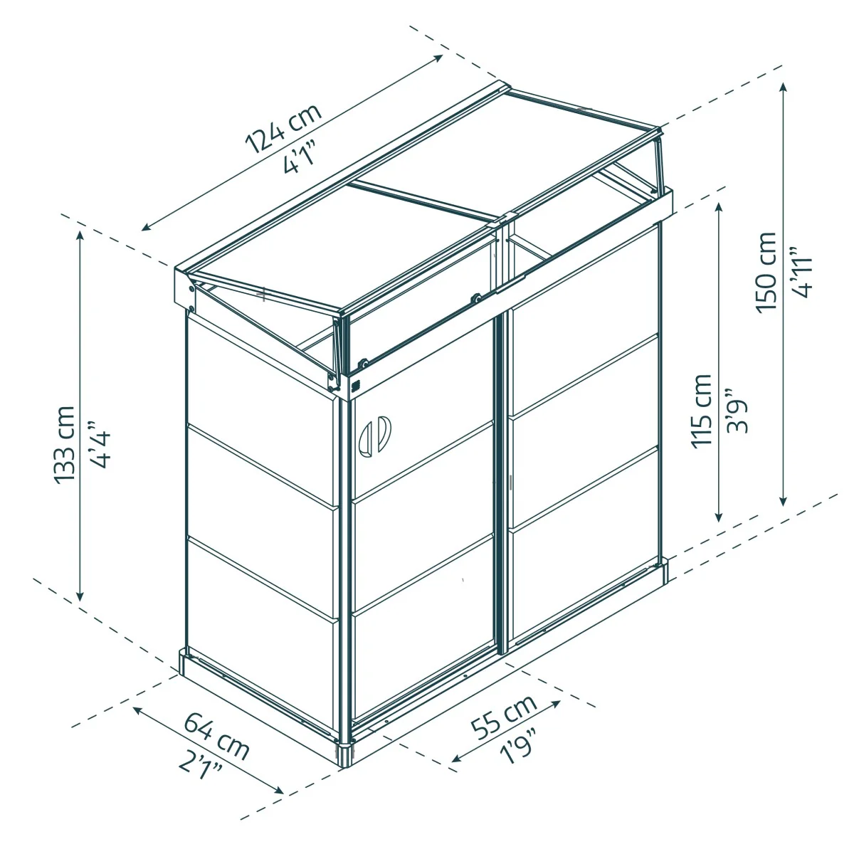 Palram - Canopia | Ivy 4x2 ft. Mini Greenhouse Kit - Black Frame with Clear Polycarbonate Glazing - Image 10