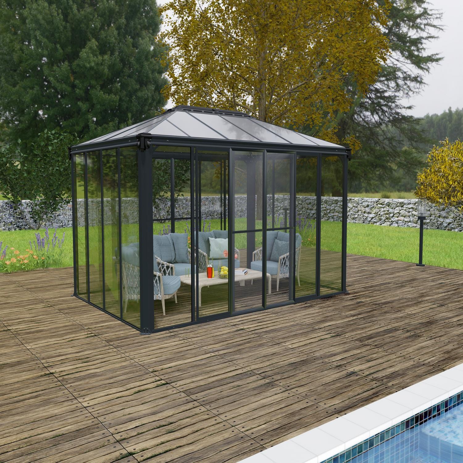 Palram - Canopia | Ledro Enclosed Gazebo - Gray - Image 13