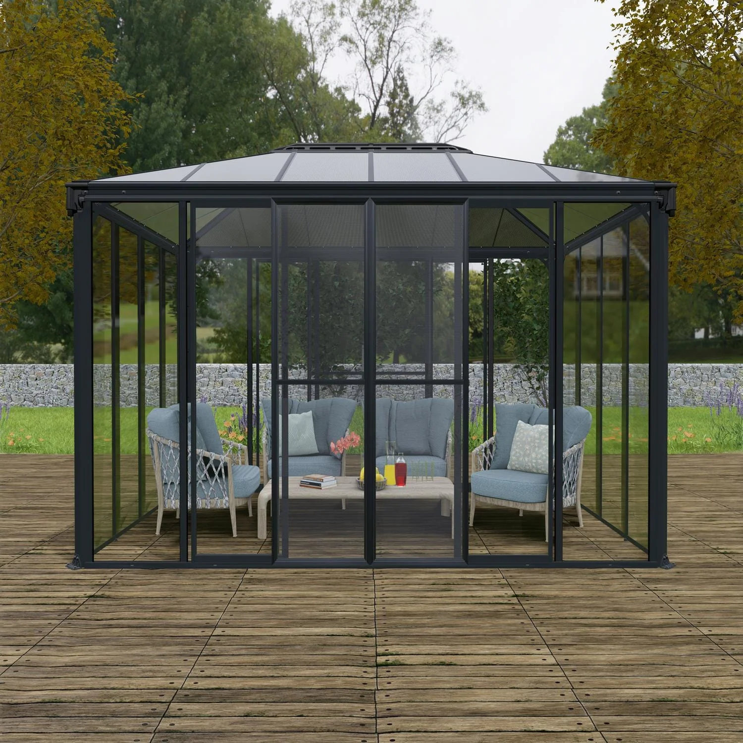 Palram - Canopia | Ledro Enclosed Gazebo - Gray - Image 15