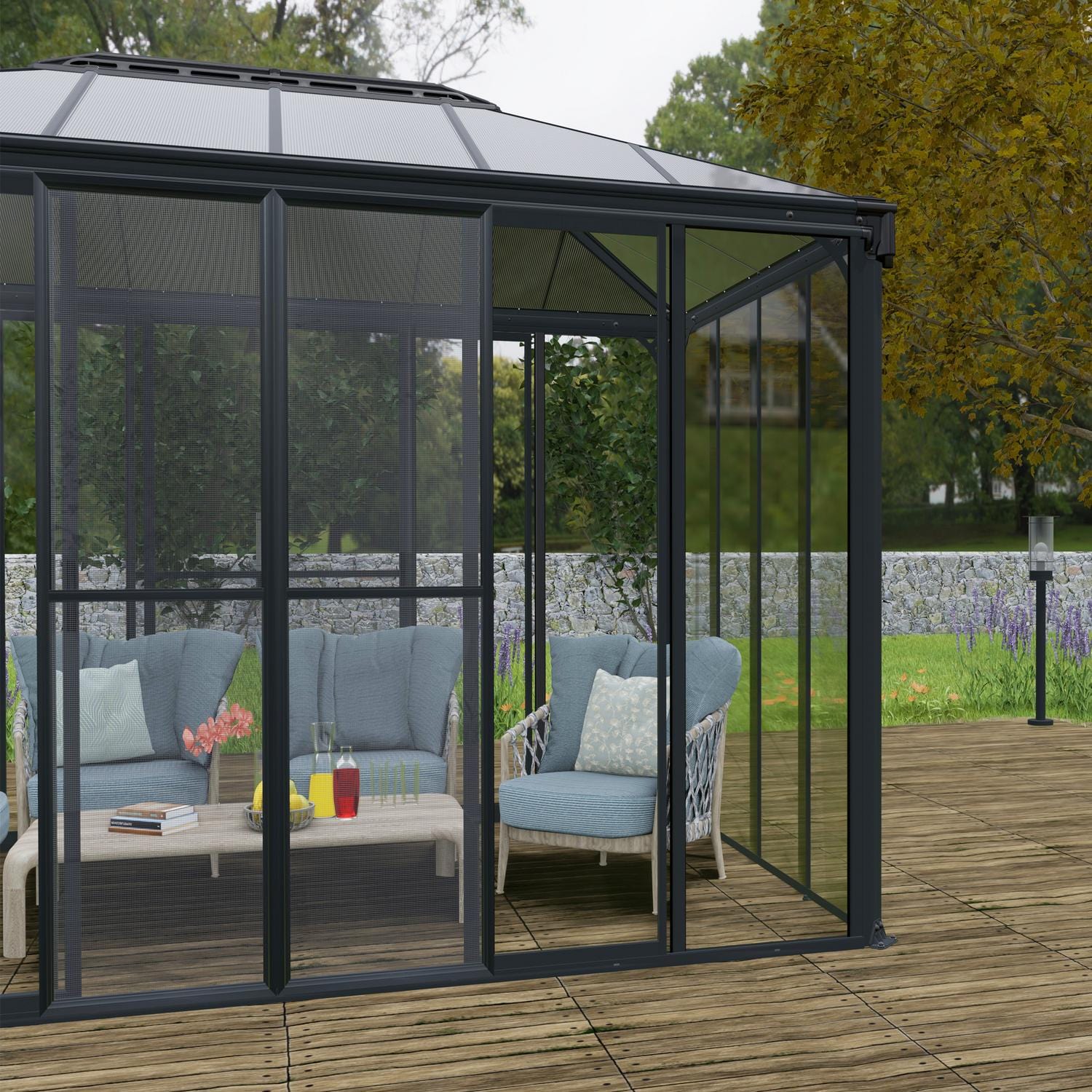Palram - Canopia | Ledro Enclosed Gazebo - Gray - Image 16