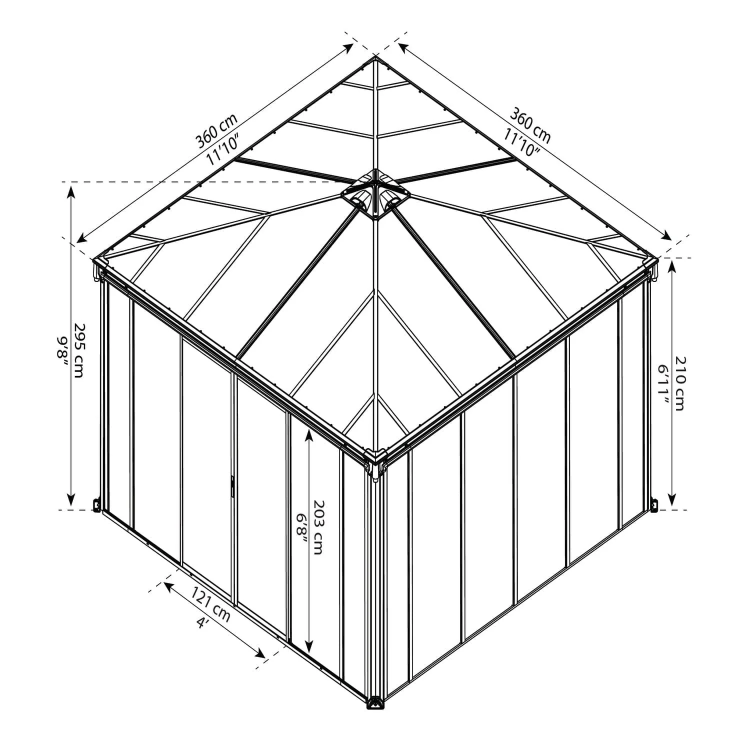 Palram - Canopia | Ledro Enclosed Gazebo - Gray - Image 26
