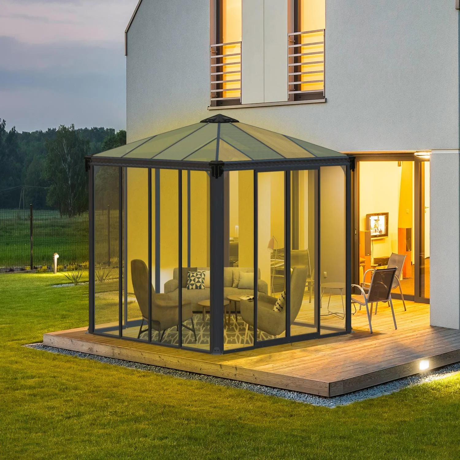 Palram - Canopia | Ledro Enclosed Gazebo - Gray - Image 4