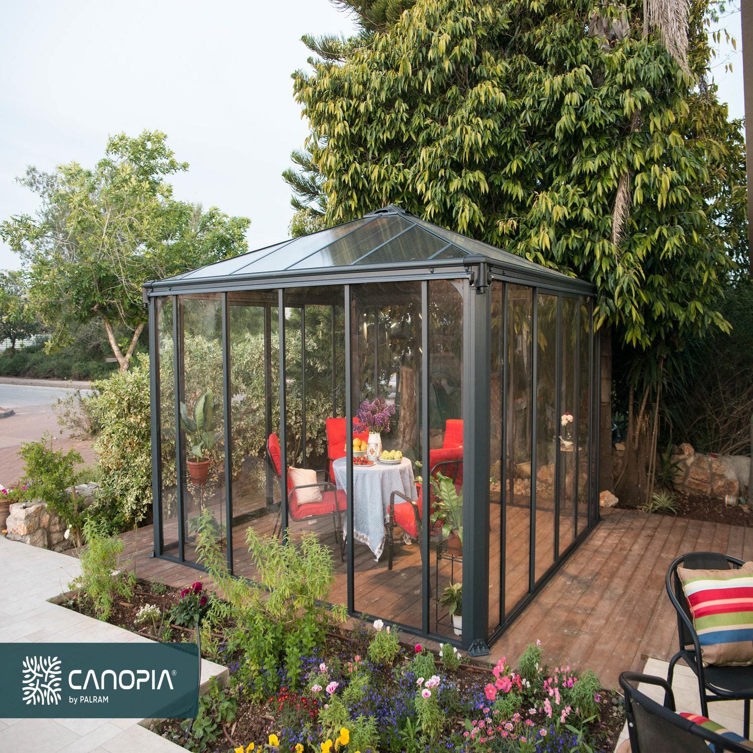 Palram - Canopia | Ledro Enclosed Gazebo - Gray - Image 7