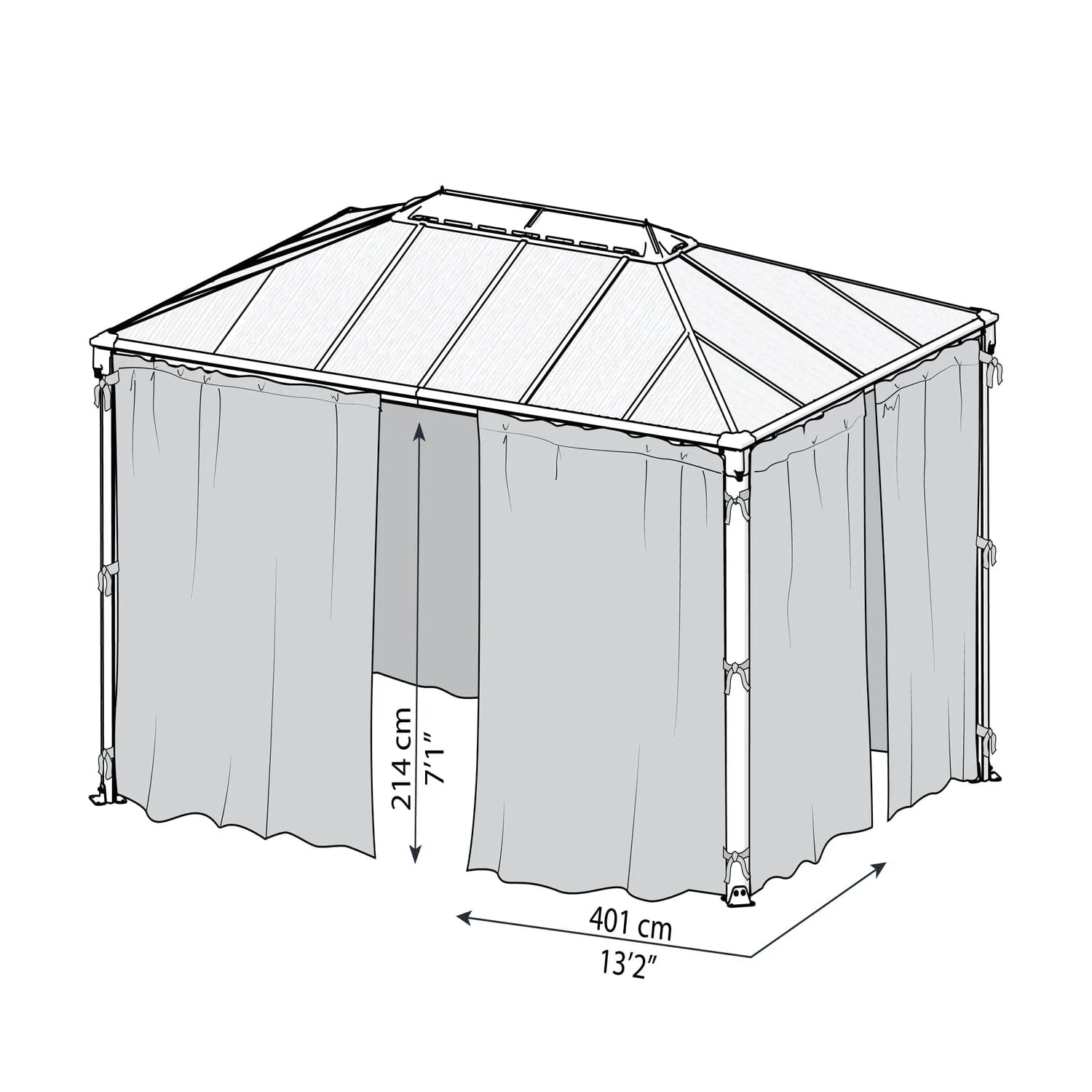 Palram - Canopia | Martinique 4300 Gazebo Netting Set - 4 Piece - Image 2