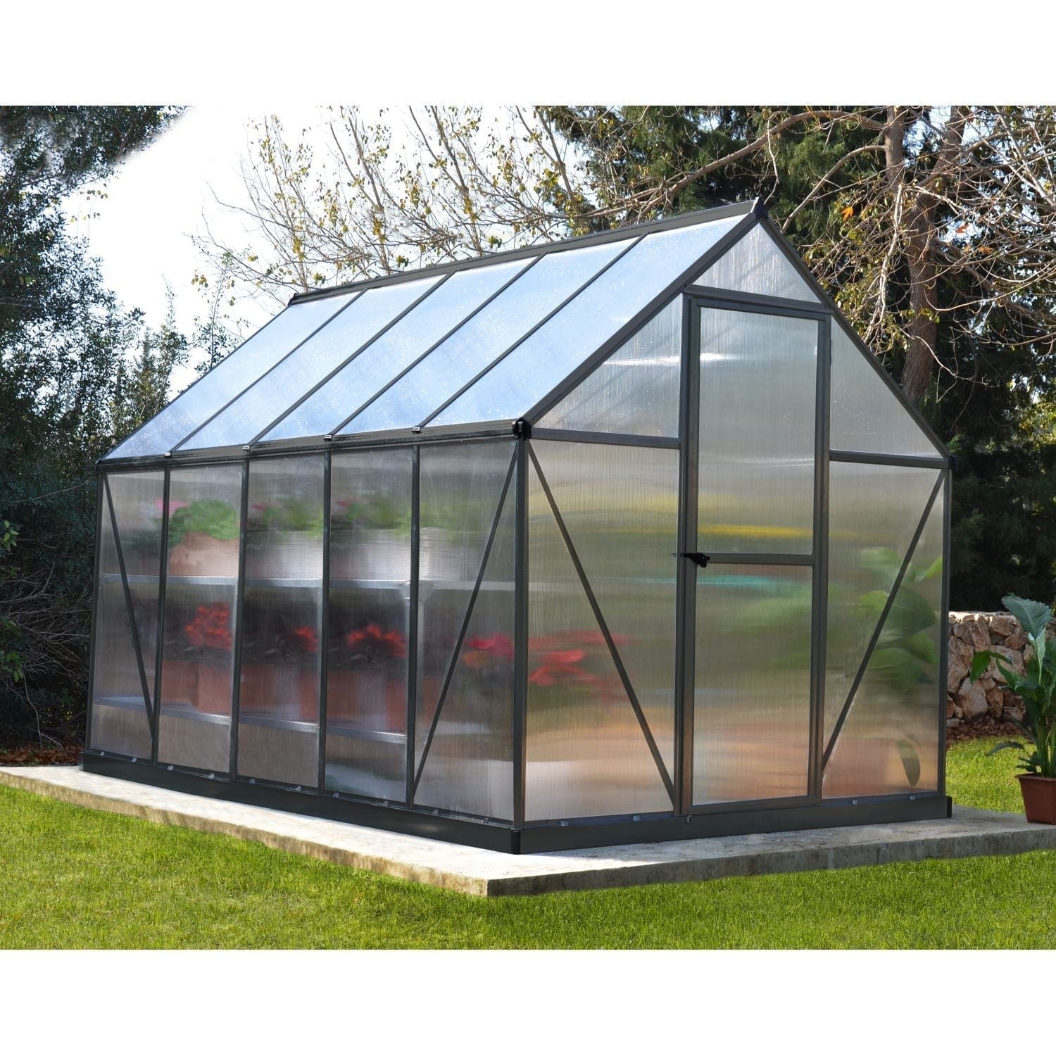 Palram - Canopia | 6x10 ft Mythos Greenhouse Kit - Gray With 4mm Twin-wall Polycarbonate Glazing - Image 2