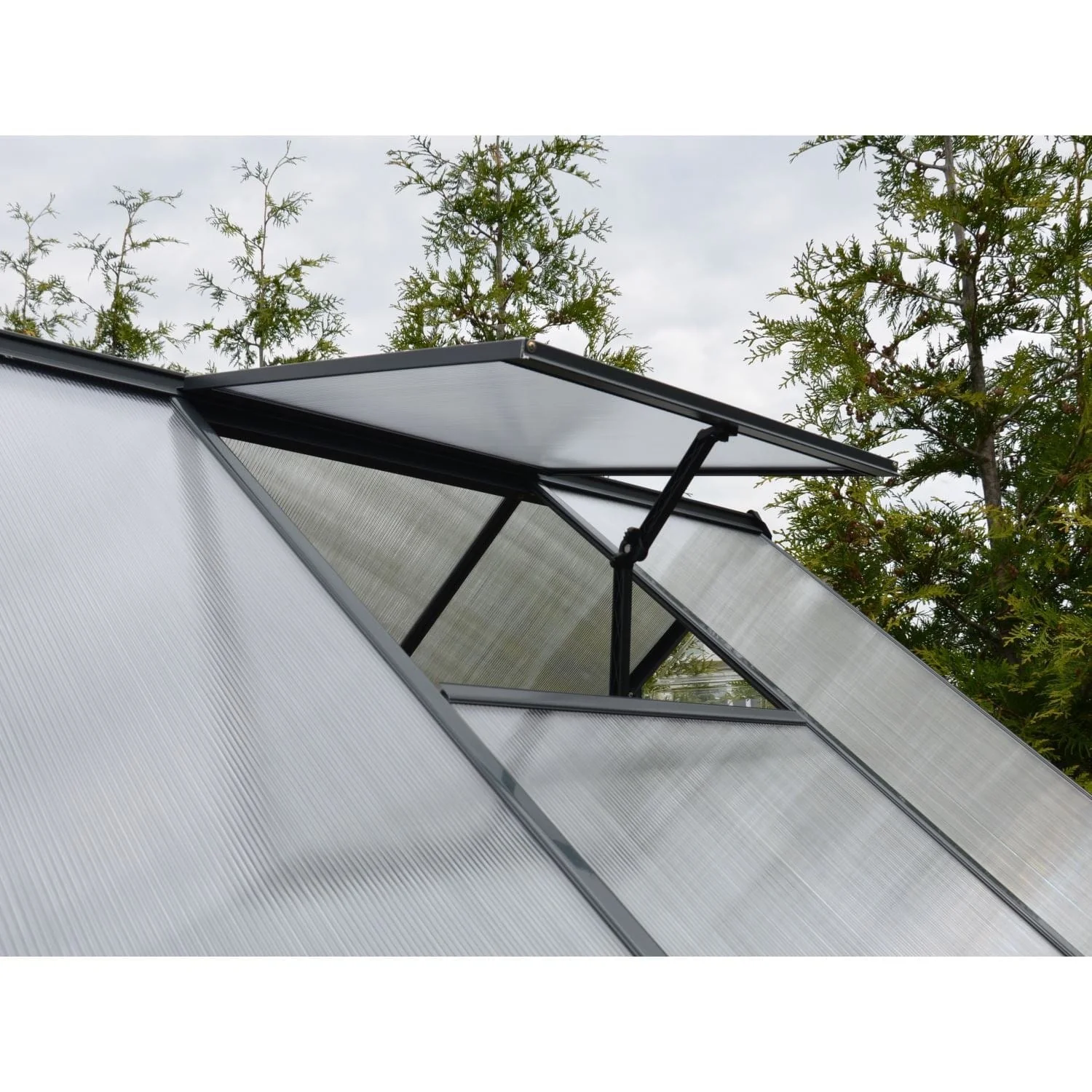 Palram - Canopia | 6x10 ft Mythos Greenhouse Kit - Gray With 4mm Twin-wall Polycarbonate Glazing - Image 4
