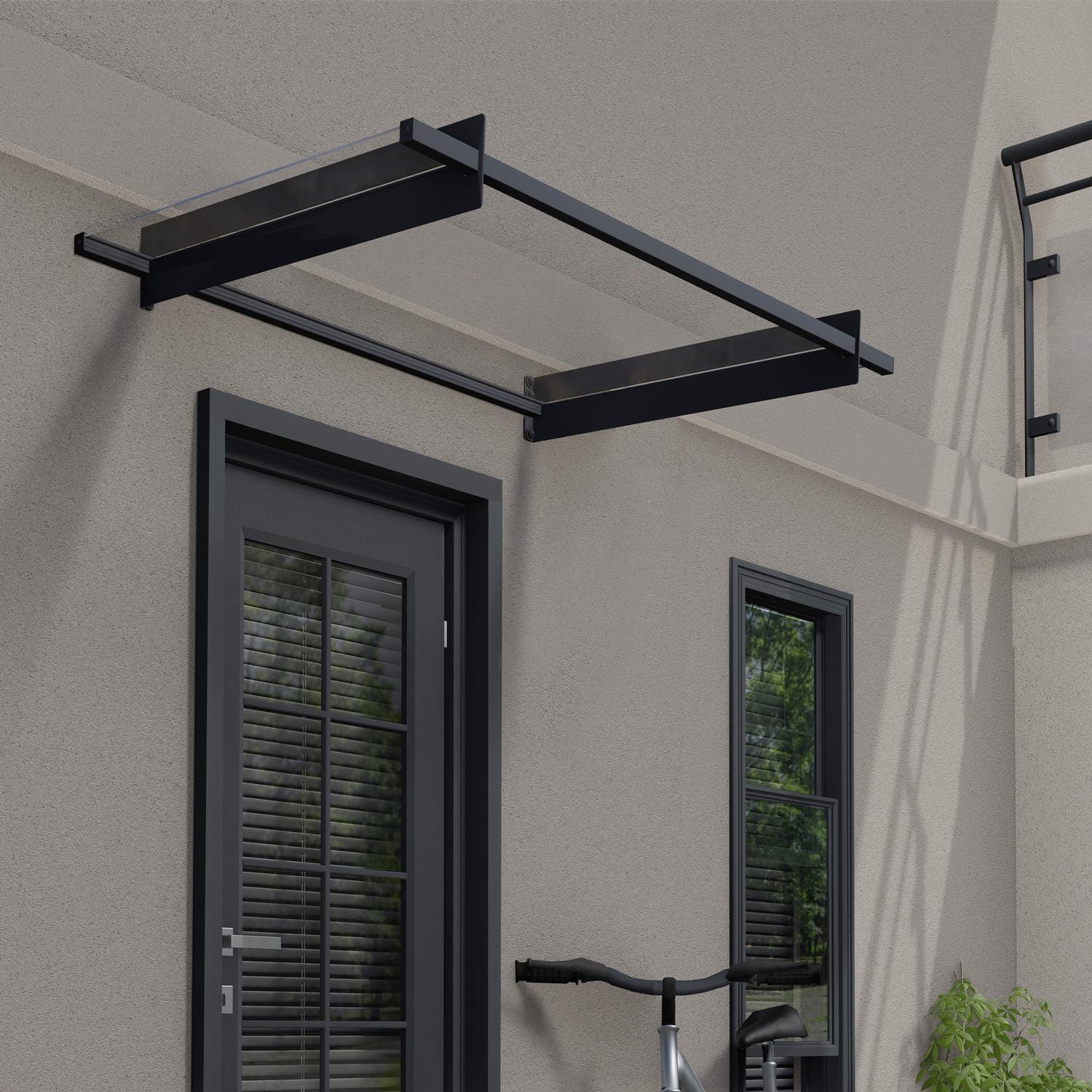 Palram - Canopia | Nancy Door Awning - Gray/Clear - Image 15
