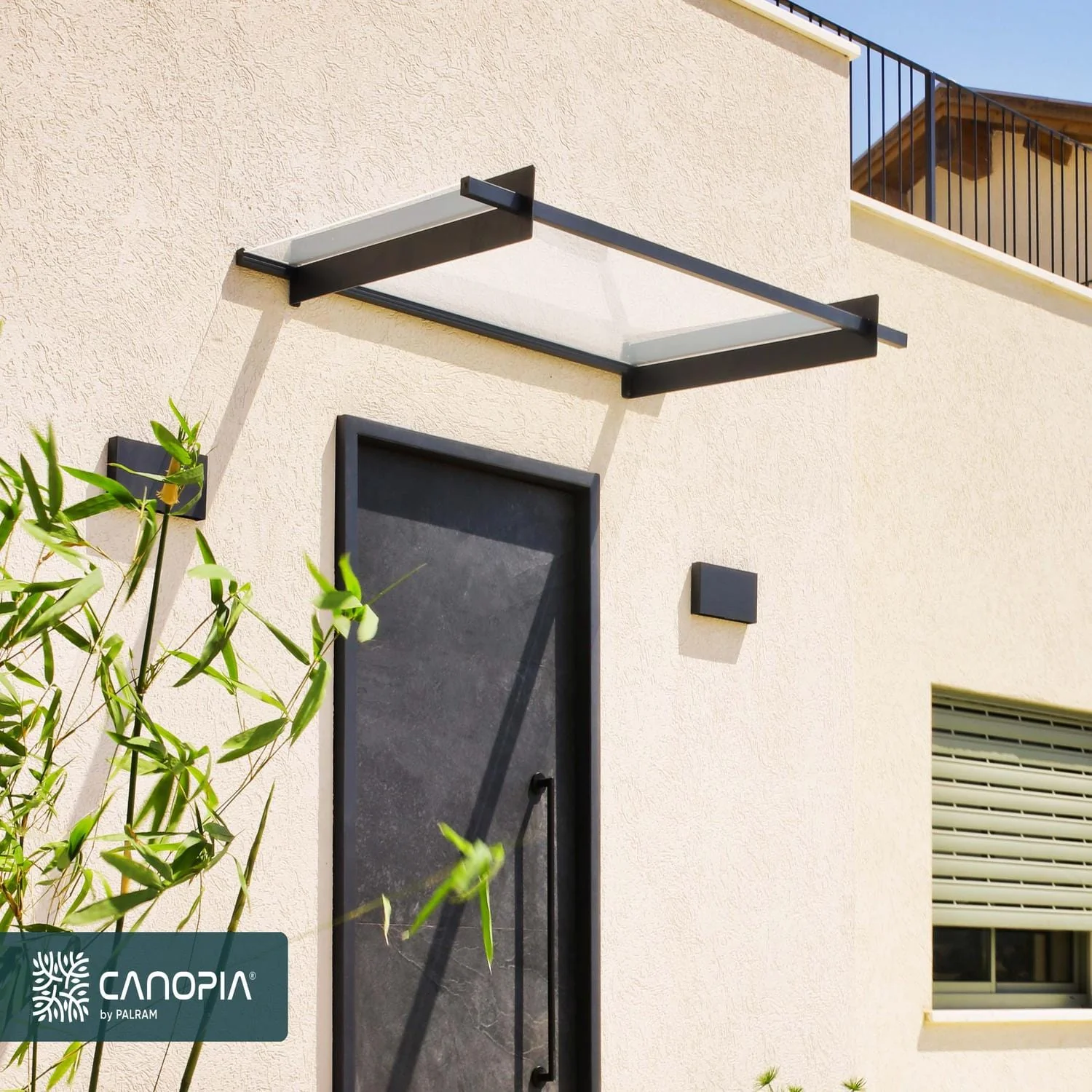 Palram - Canopia | Nancy Door Awning - Gray/Clear - Image 2